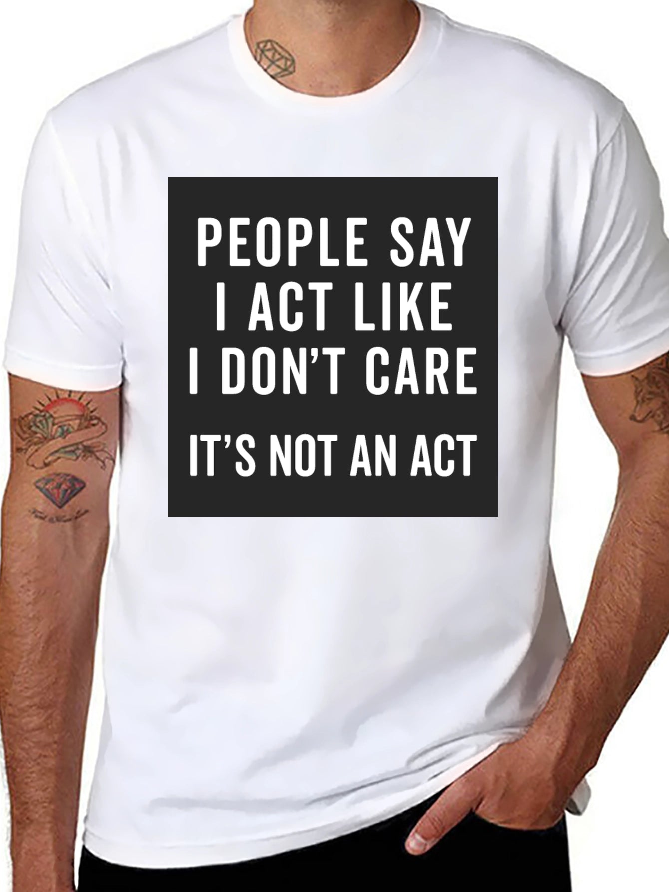 I Act Like I Dont Care Black Tee