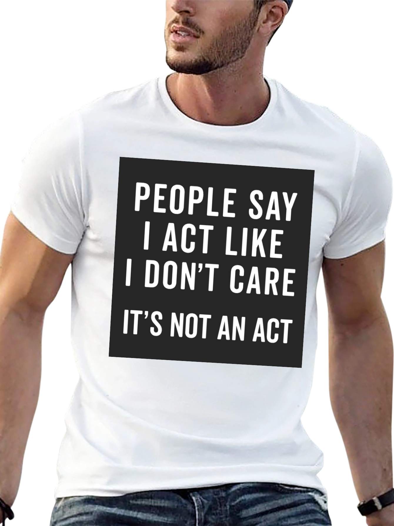 I Act Like I Dont Care Black Tee