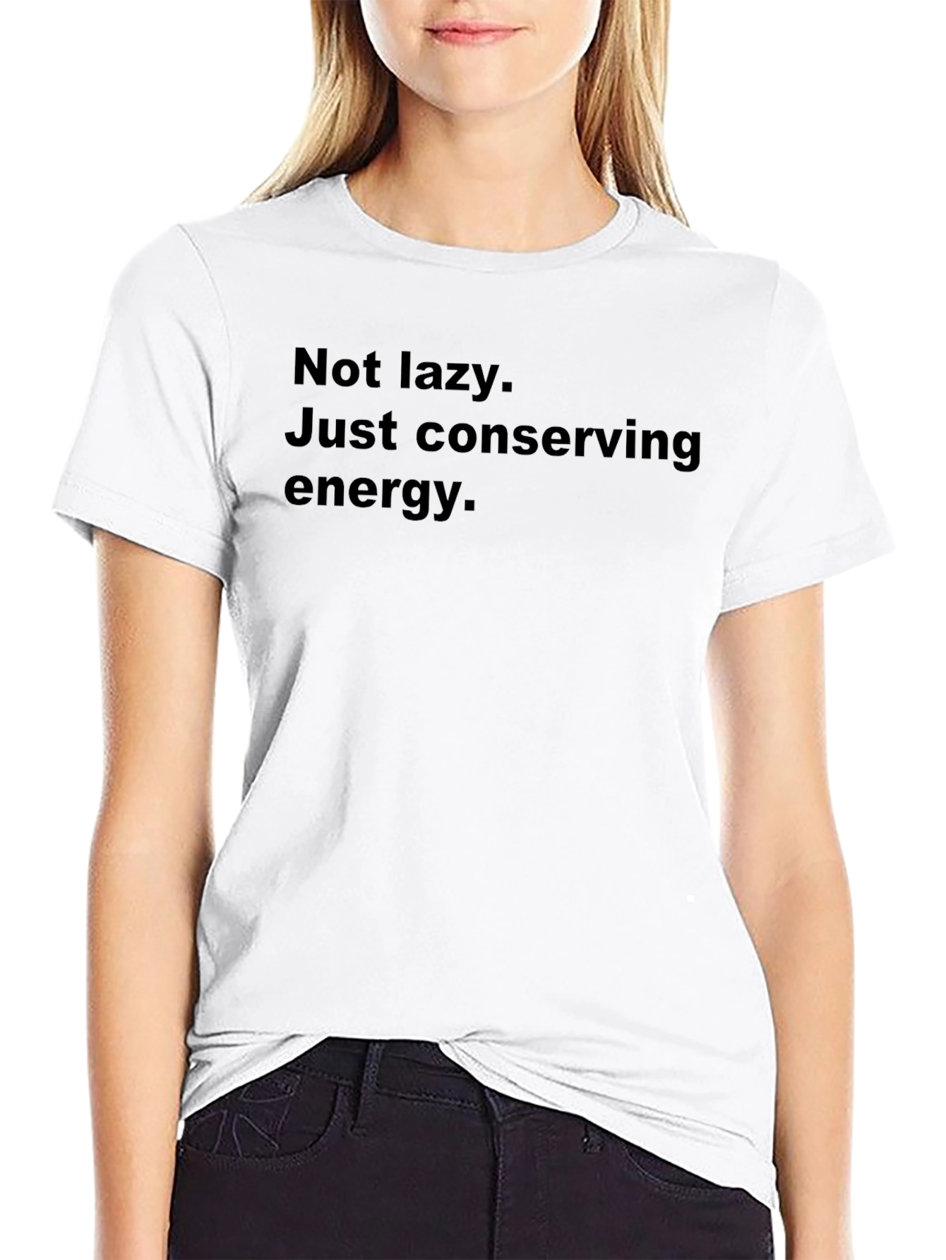 Conserving Energy Mens Black T-Shirt - Funny Slogan Tee