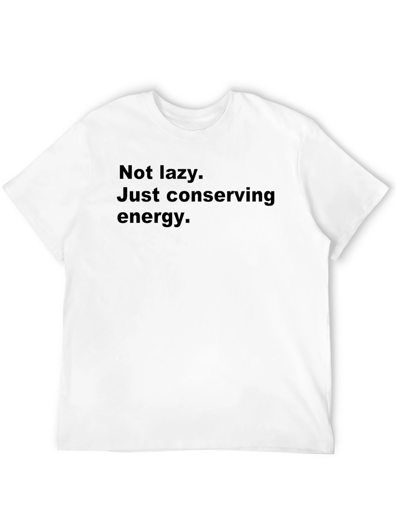 Conserving Energy Mens Black T-Shirt - Funny Slogan Tee