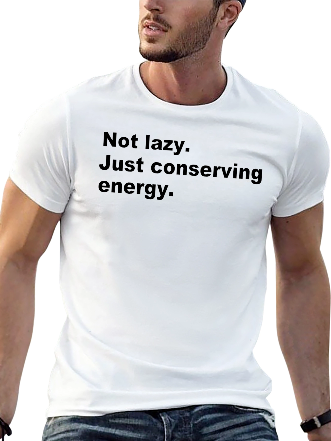 Conserving Energy Mens Black T-Shirt - Funny Slogan Tee