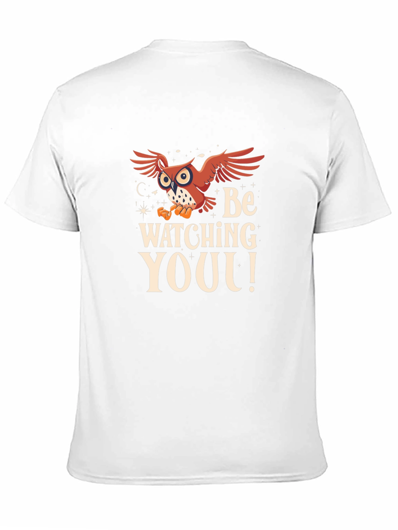 Owl Watching You Graphic Tee - Black