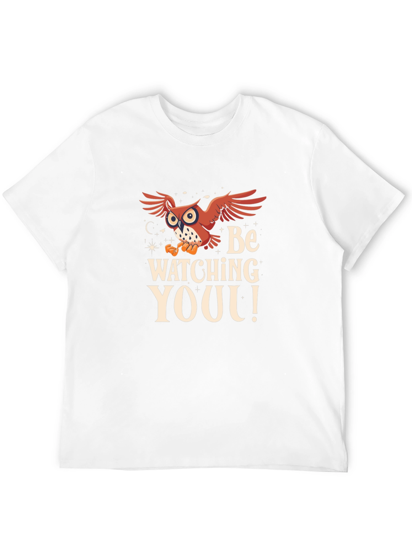 Owl Watching You Graphic Tee - Black