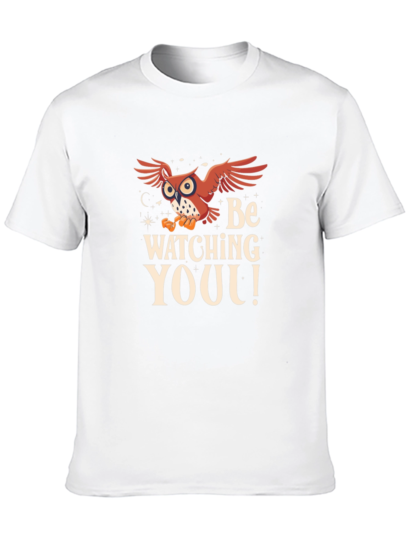 Owl Watching You Graphic Tee - Black
