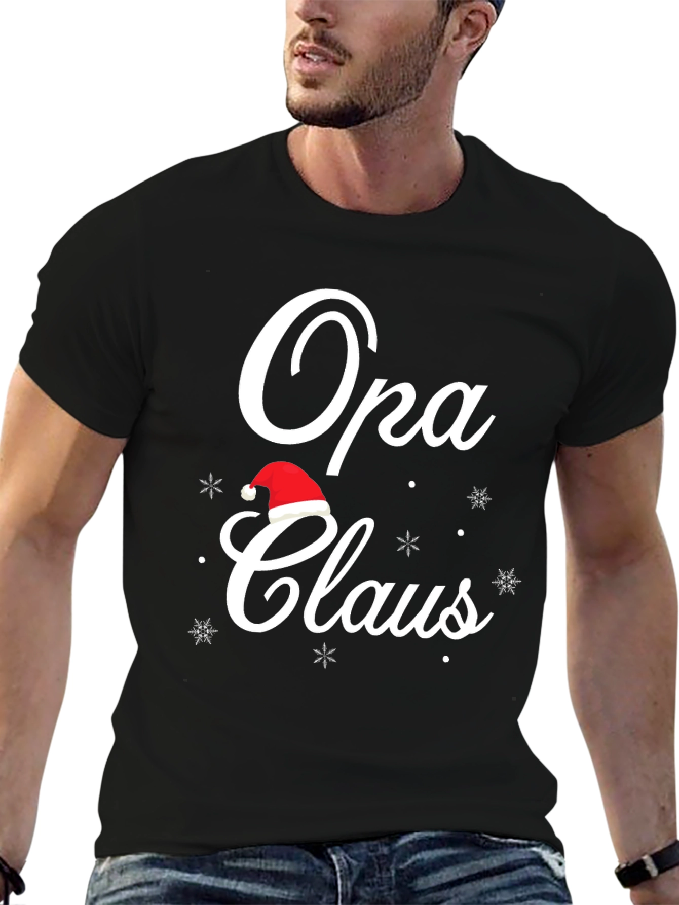 Opa Claus Christmas T-Shirt - Holiday Grandfather Tee