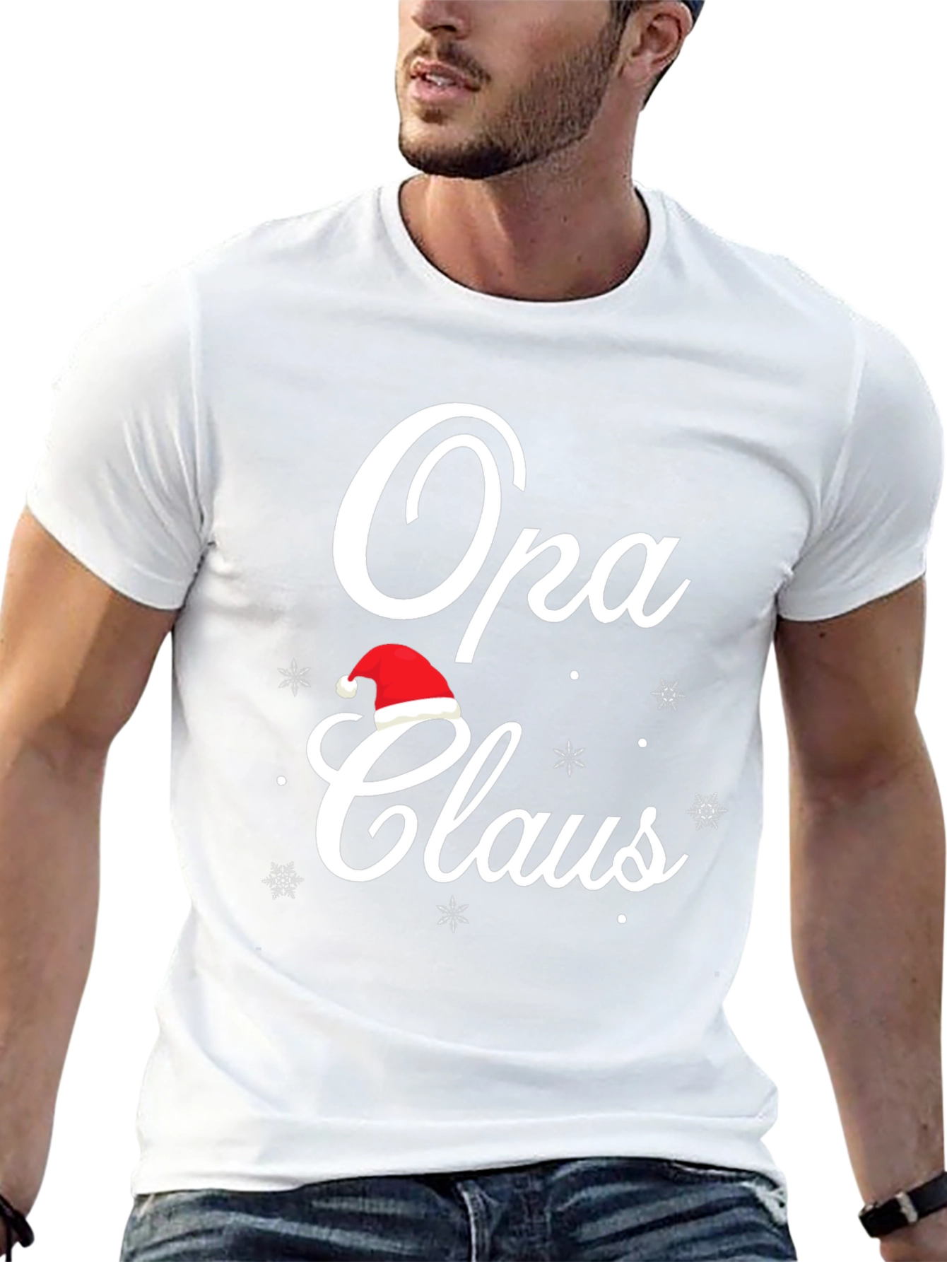 Opa Claus Christmas T-Shirt - Holiday Grandfather Tee