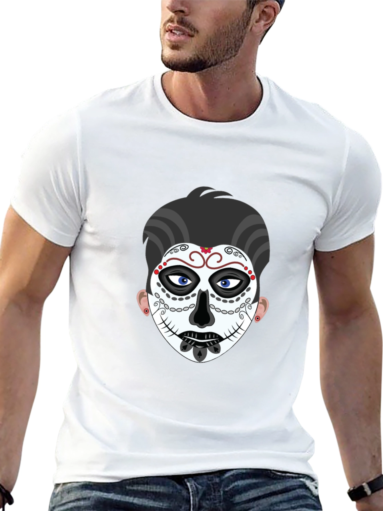 Sugar Skull Graphic Tee - Black