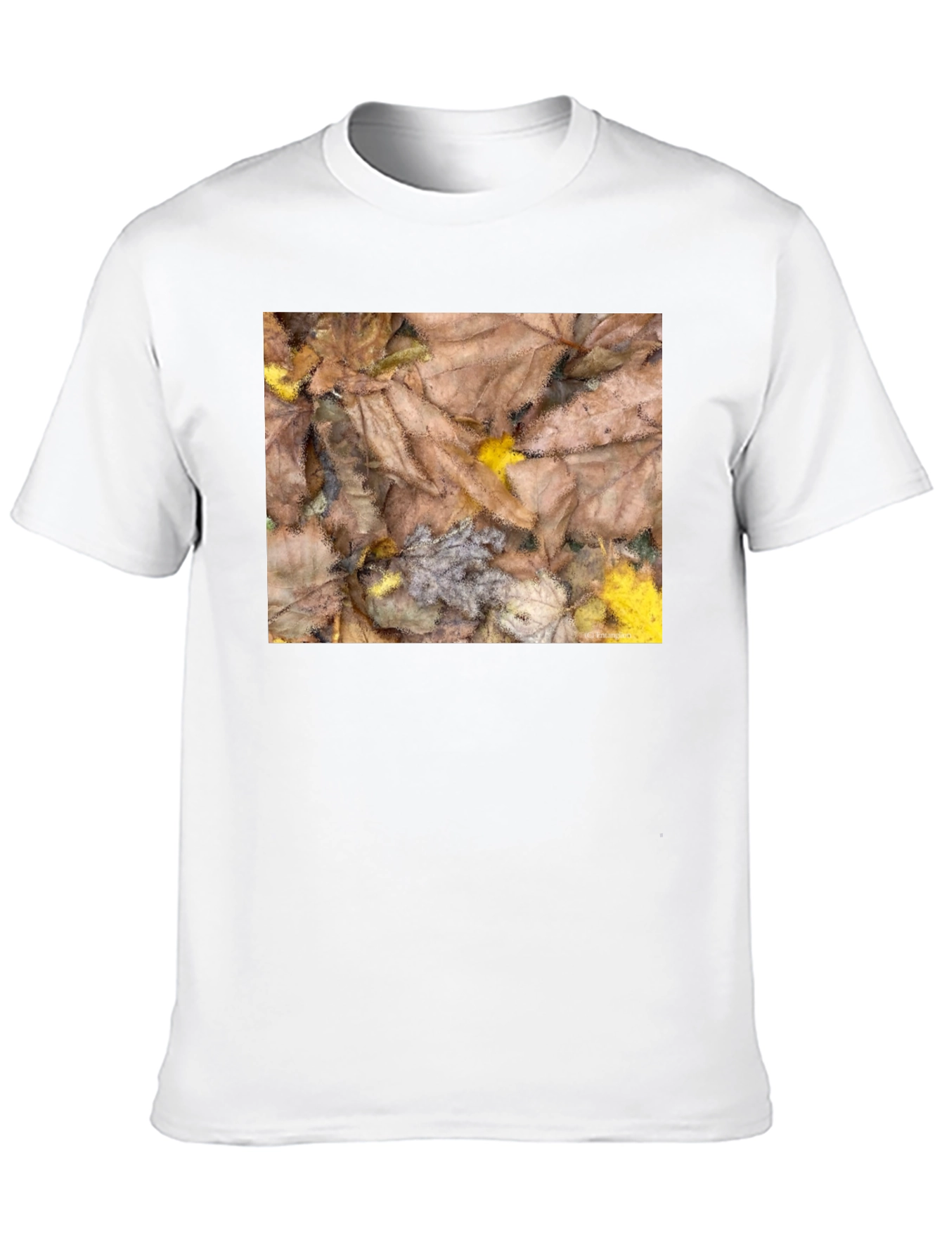 Autumn Leaves Pattern Black T-Shirt