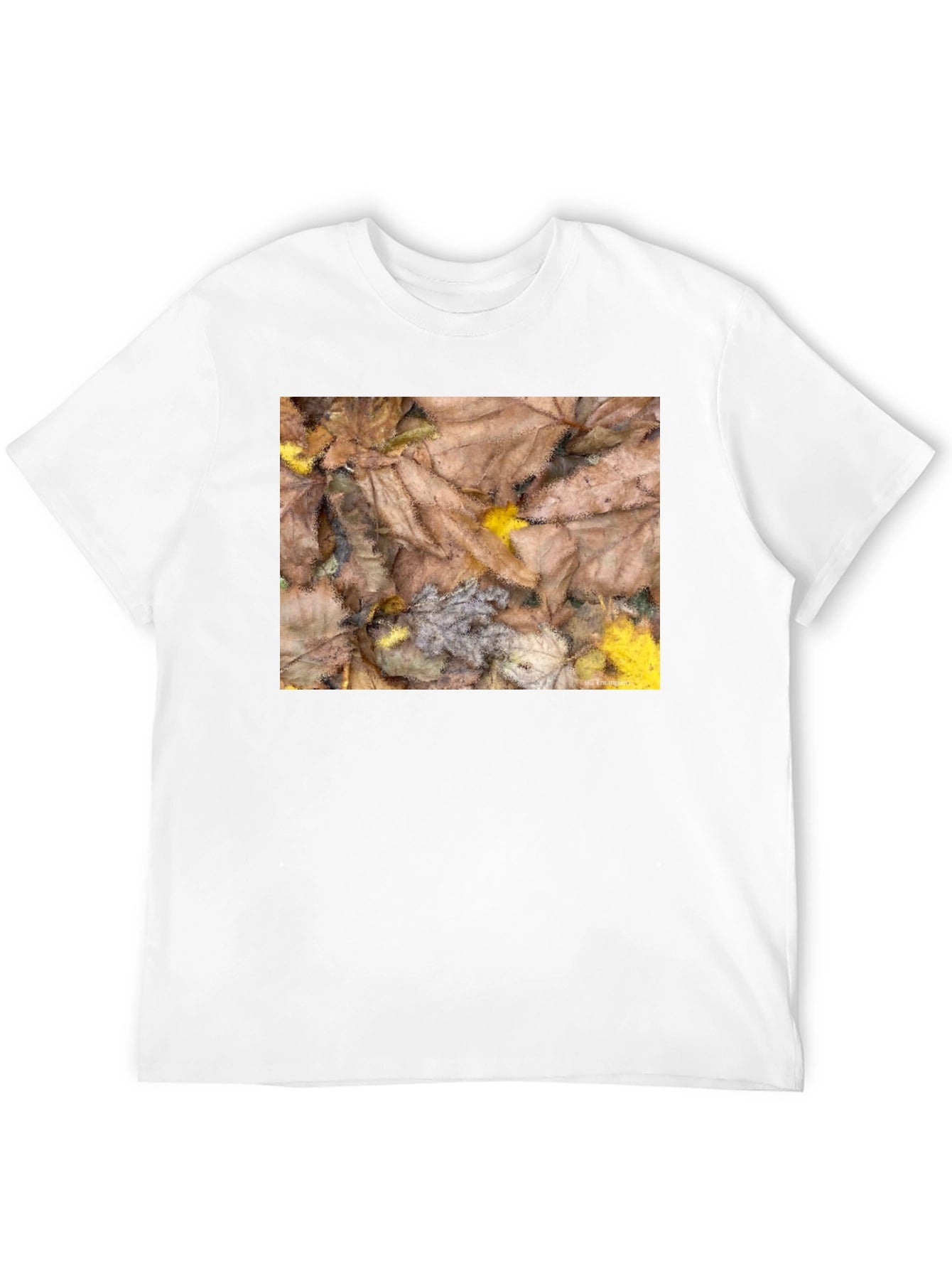Autumn Leaves Pattern Black T-Shirt