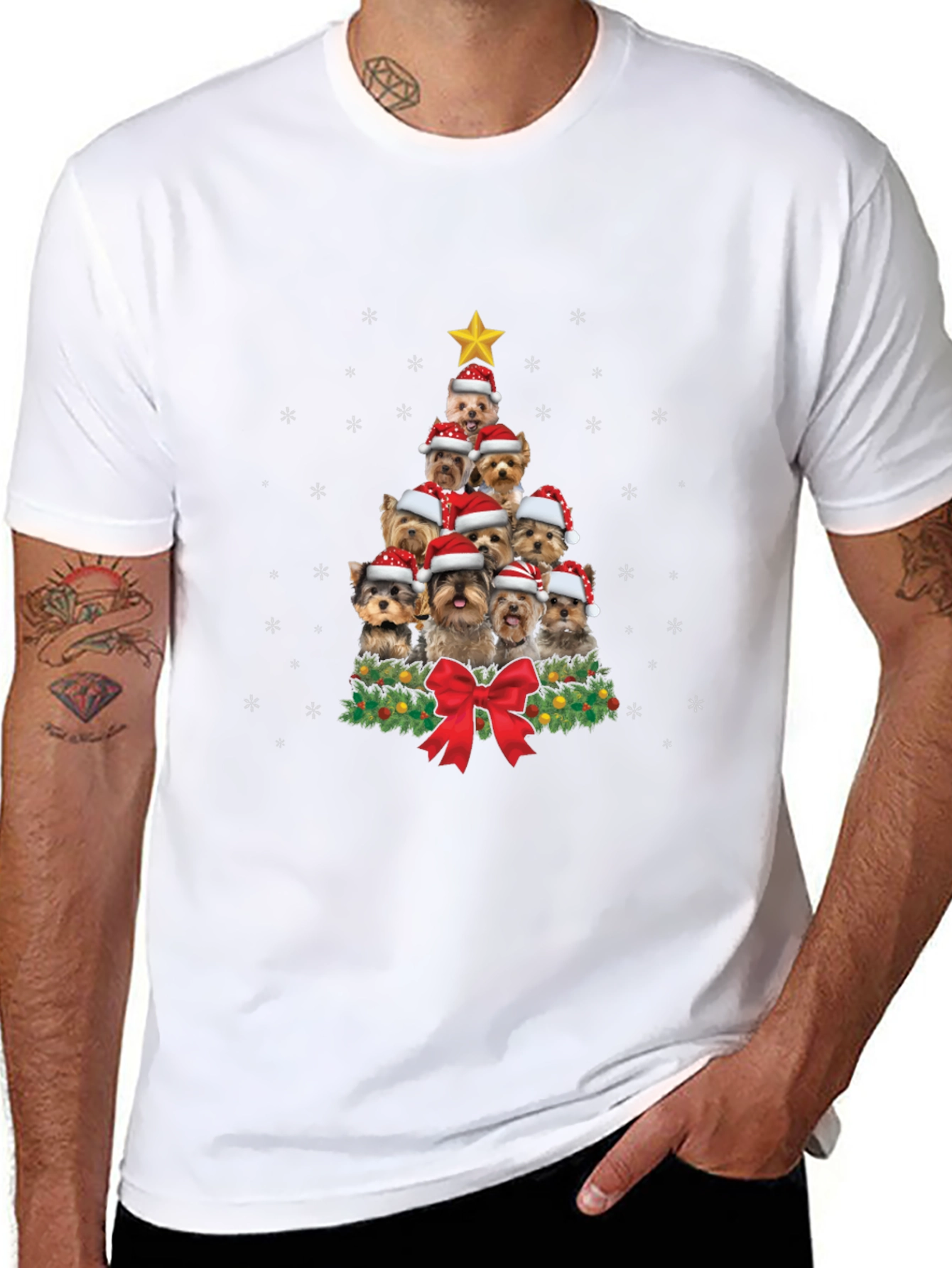 Yorkie Christmas Tree T-Shirt