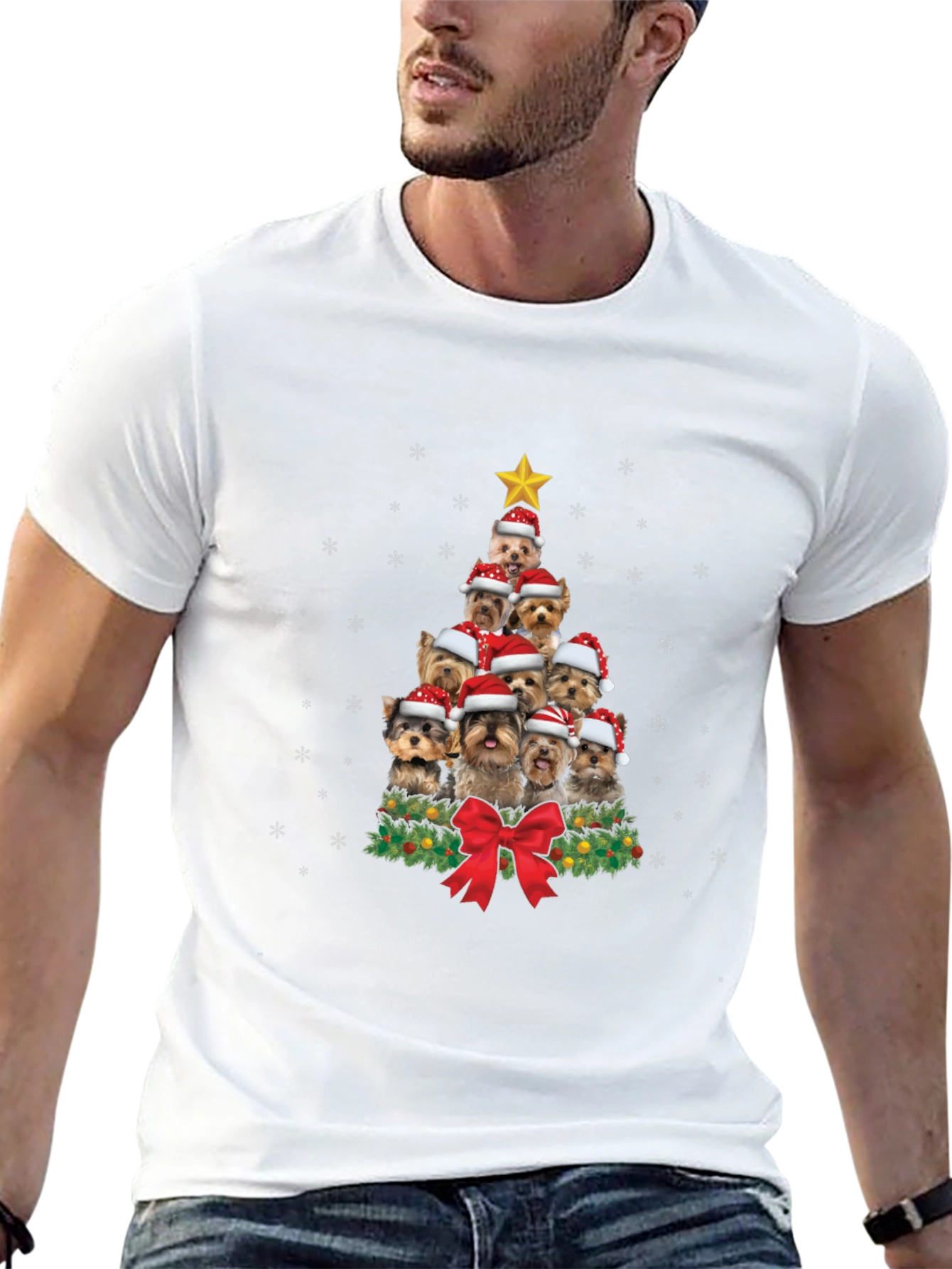 Yorkie Christmas Tree T-Shirt