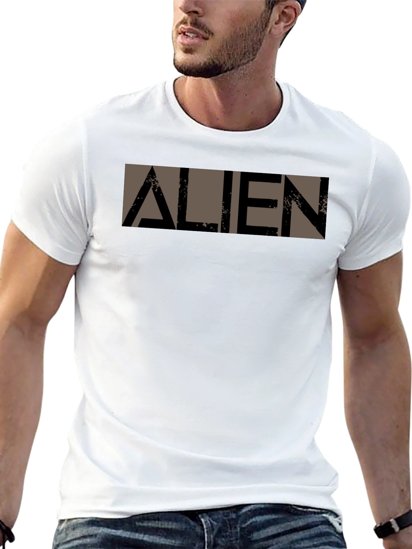Alien Graphic Print Black T-Shirt - Sci-Fi Fan Apparel