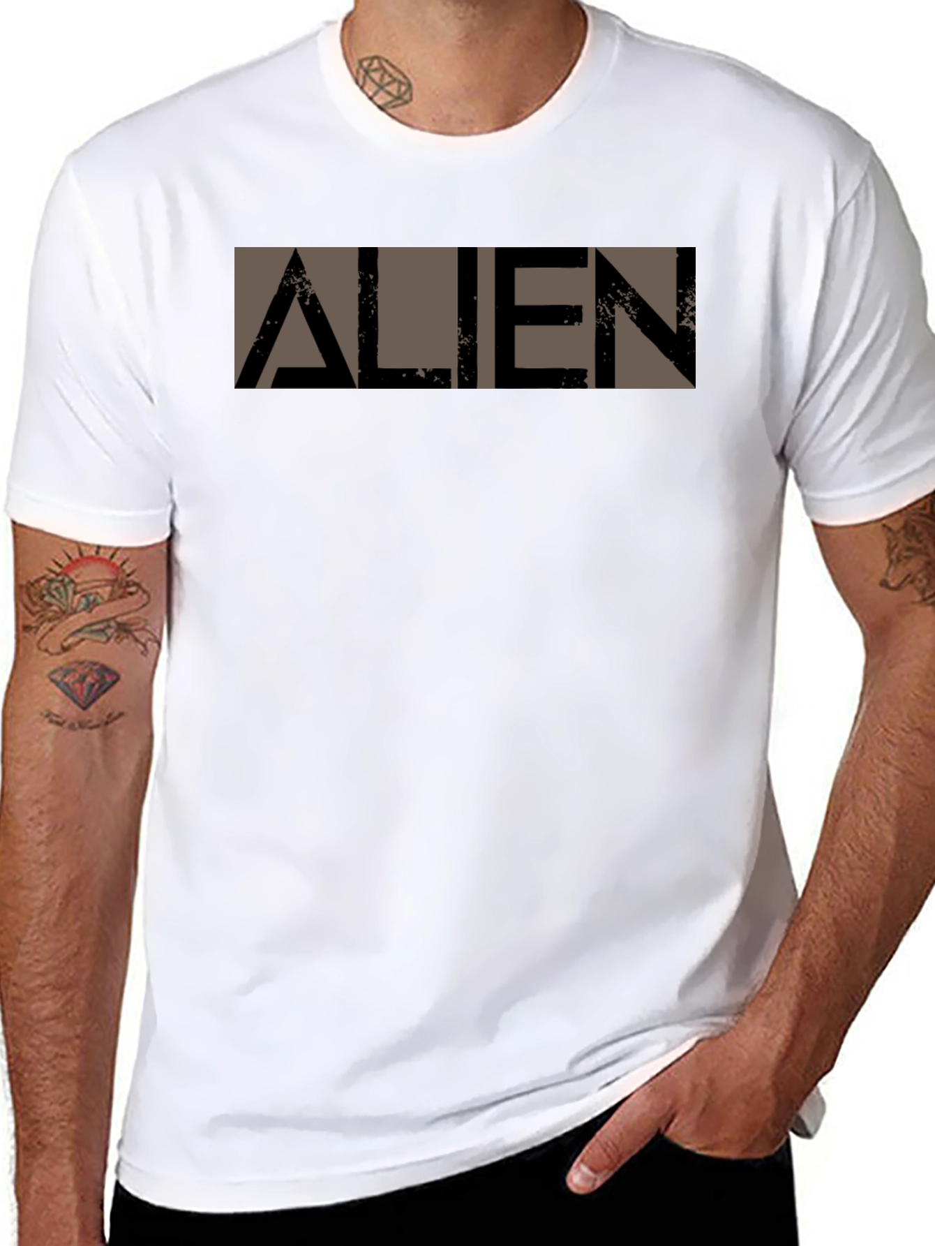 Alien Graphic Print Black T-Shirt - Sci-Fi Fan Apparel