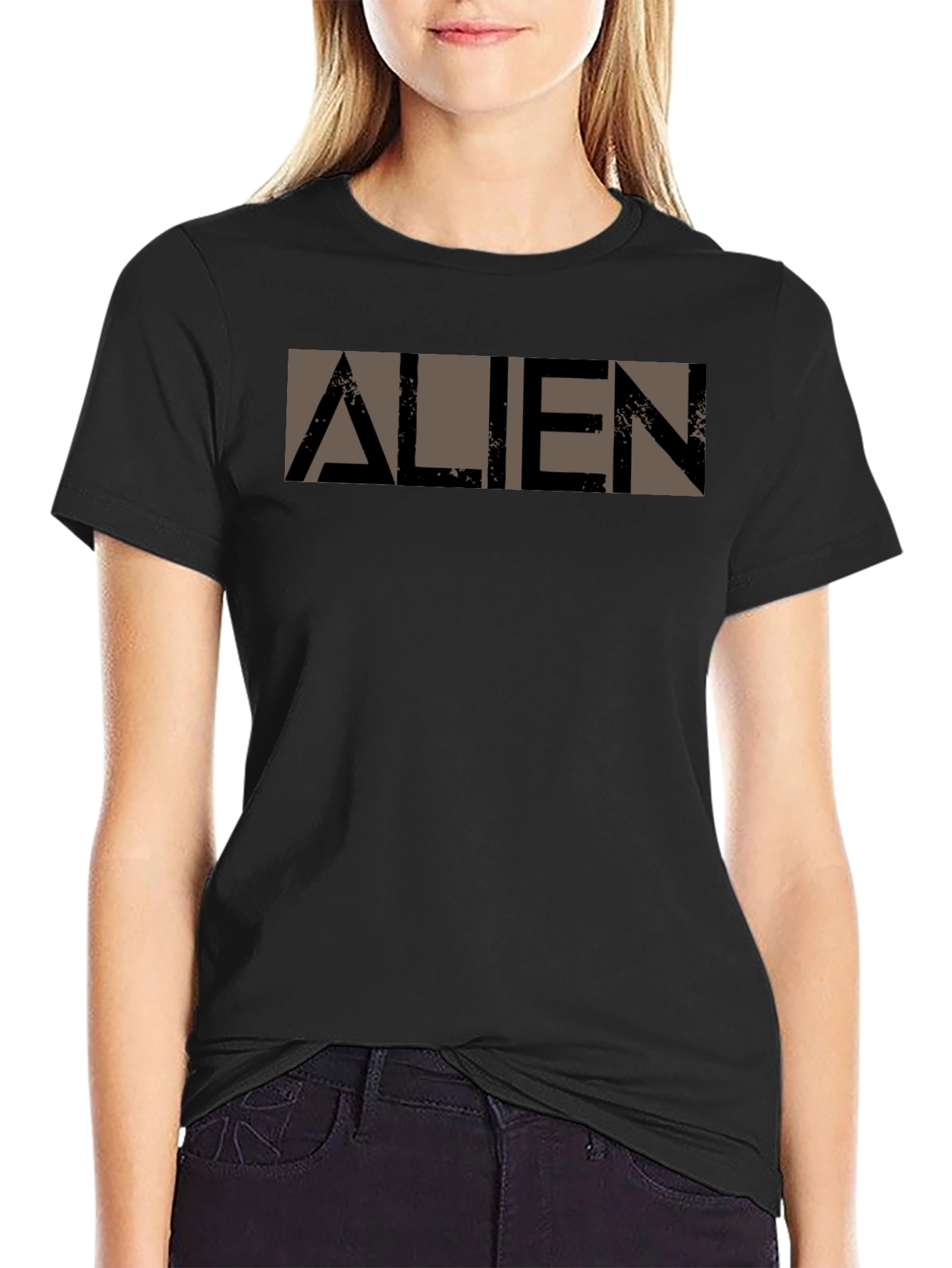 Alien Graphic Print Black T-Shirt - Sci-Fi Fan Apparel
