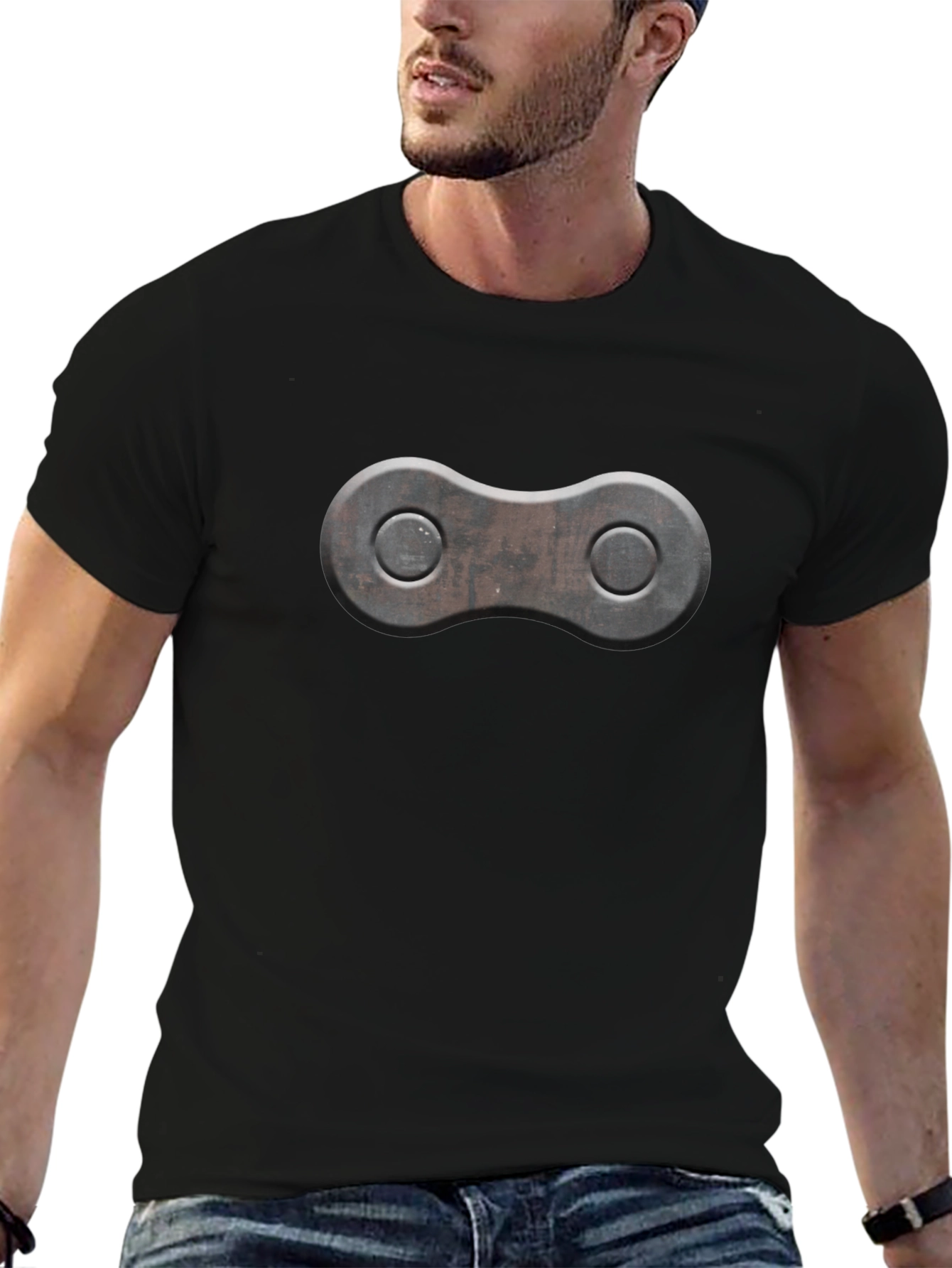 Chain Link Graphic T-Shirt - Black