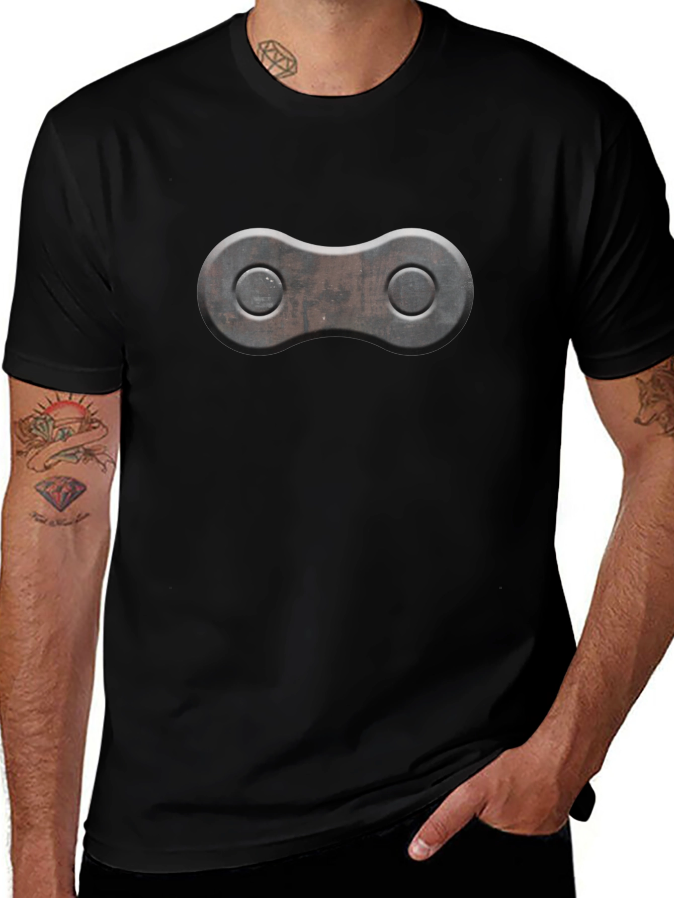 Chain Link Graphic T-Shirt - Black
