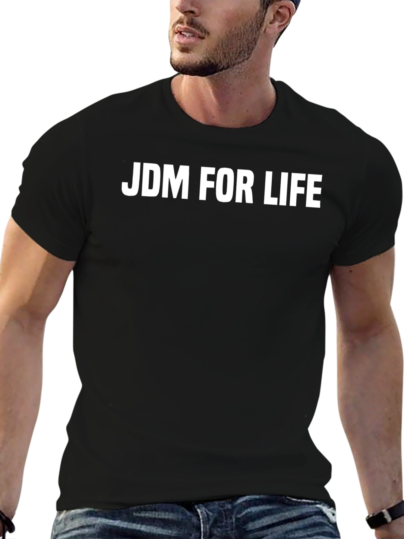 JDM For Life Black Cotton Graphic Tee
