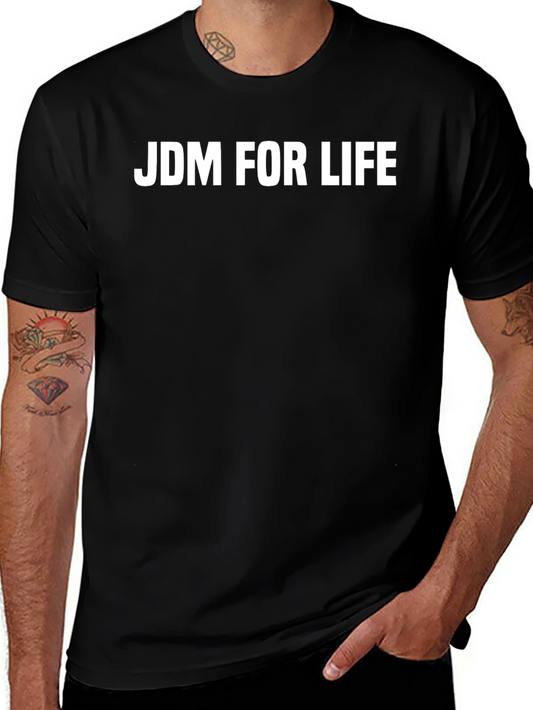 JDM For Life Black Cotton Graphic Tee