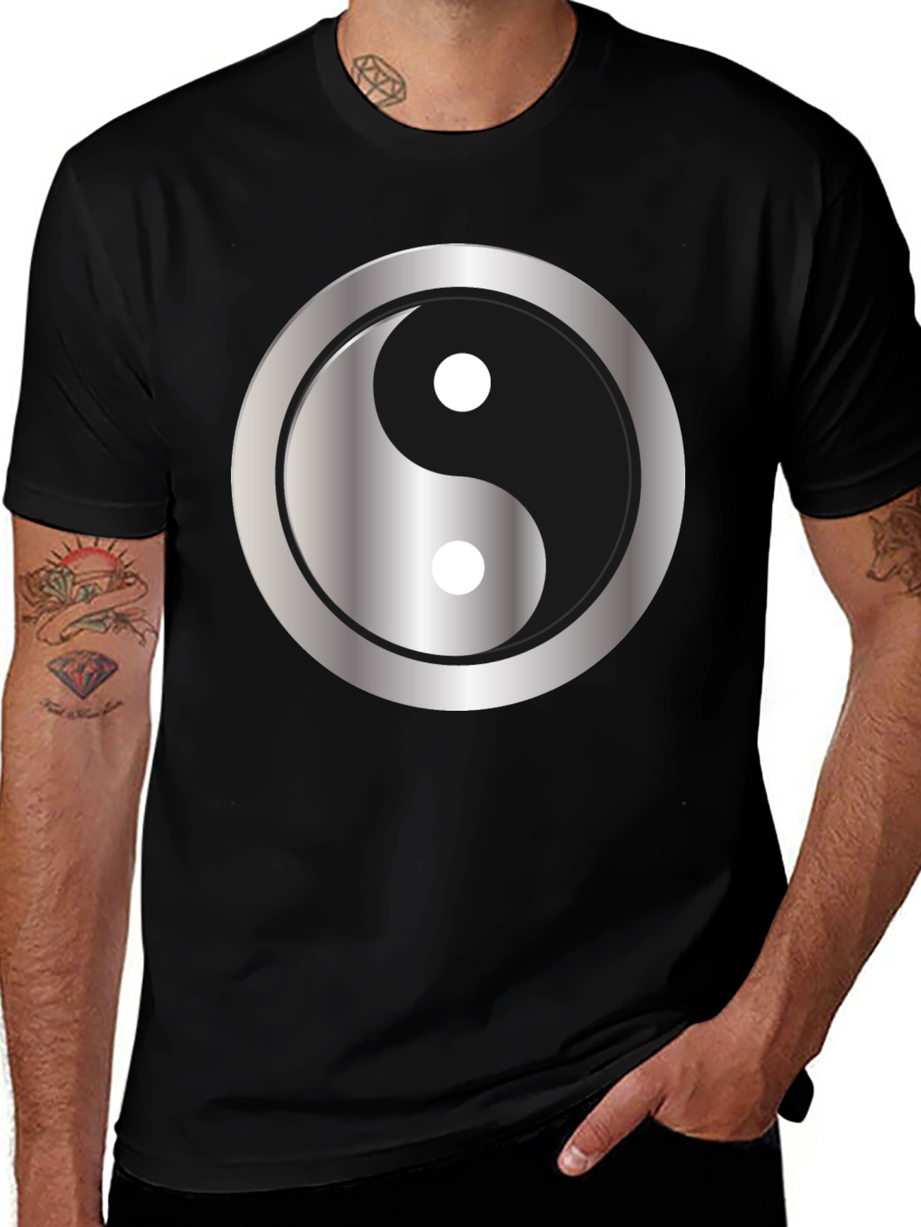 Yin Yang Graphic Black T-Shirt