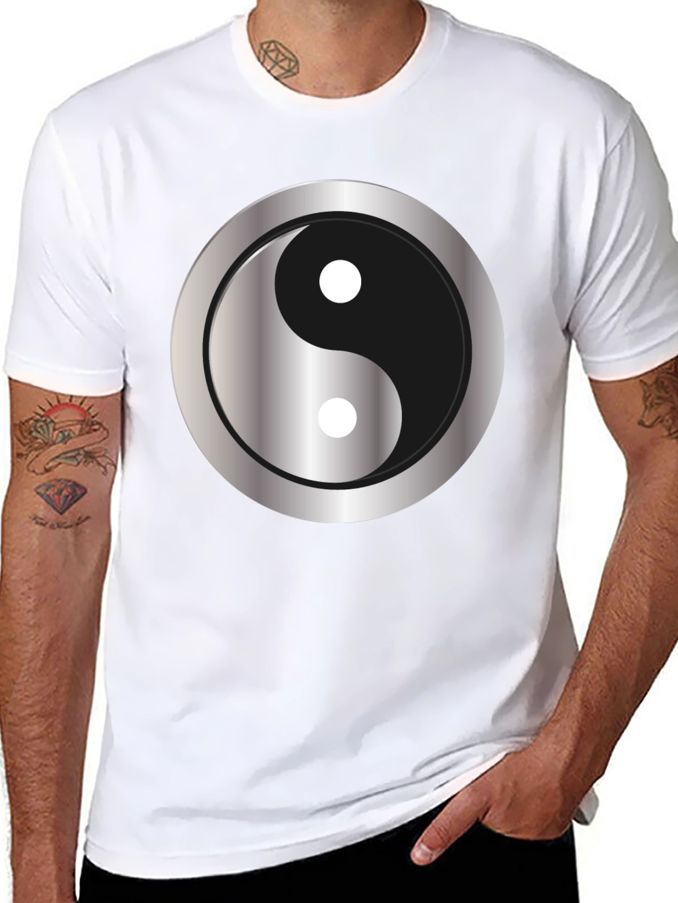 Yin Yang Graphic Black T-Shirt