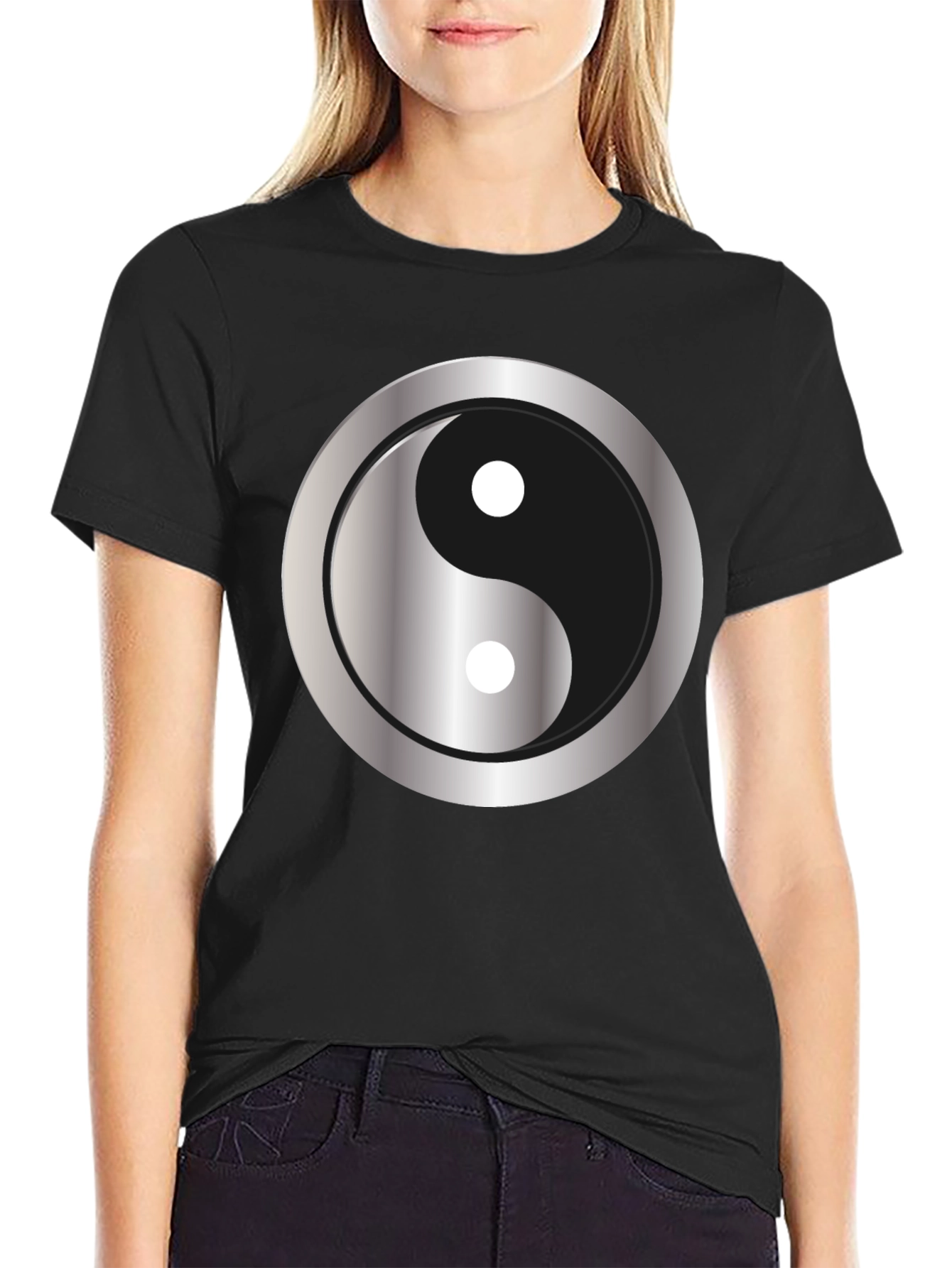 Yin Yang Graphic Black T-Shirt