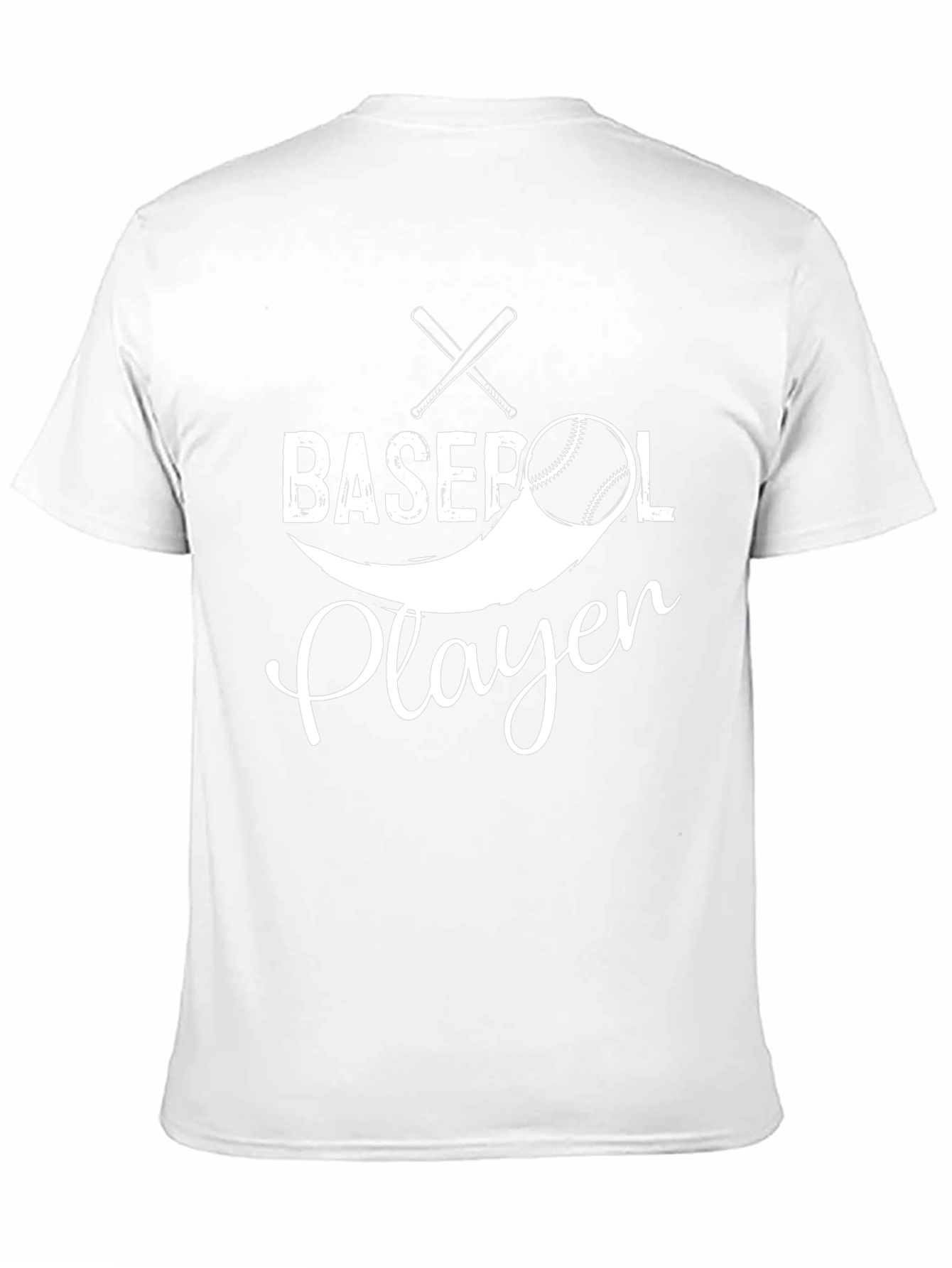 Baseball Player Graphic Tee - Black Cotton T-Shirt