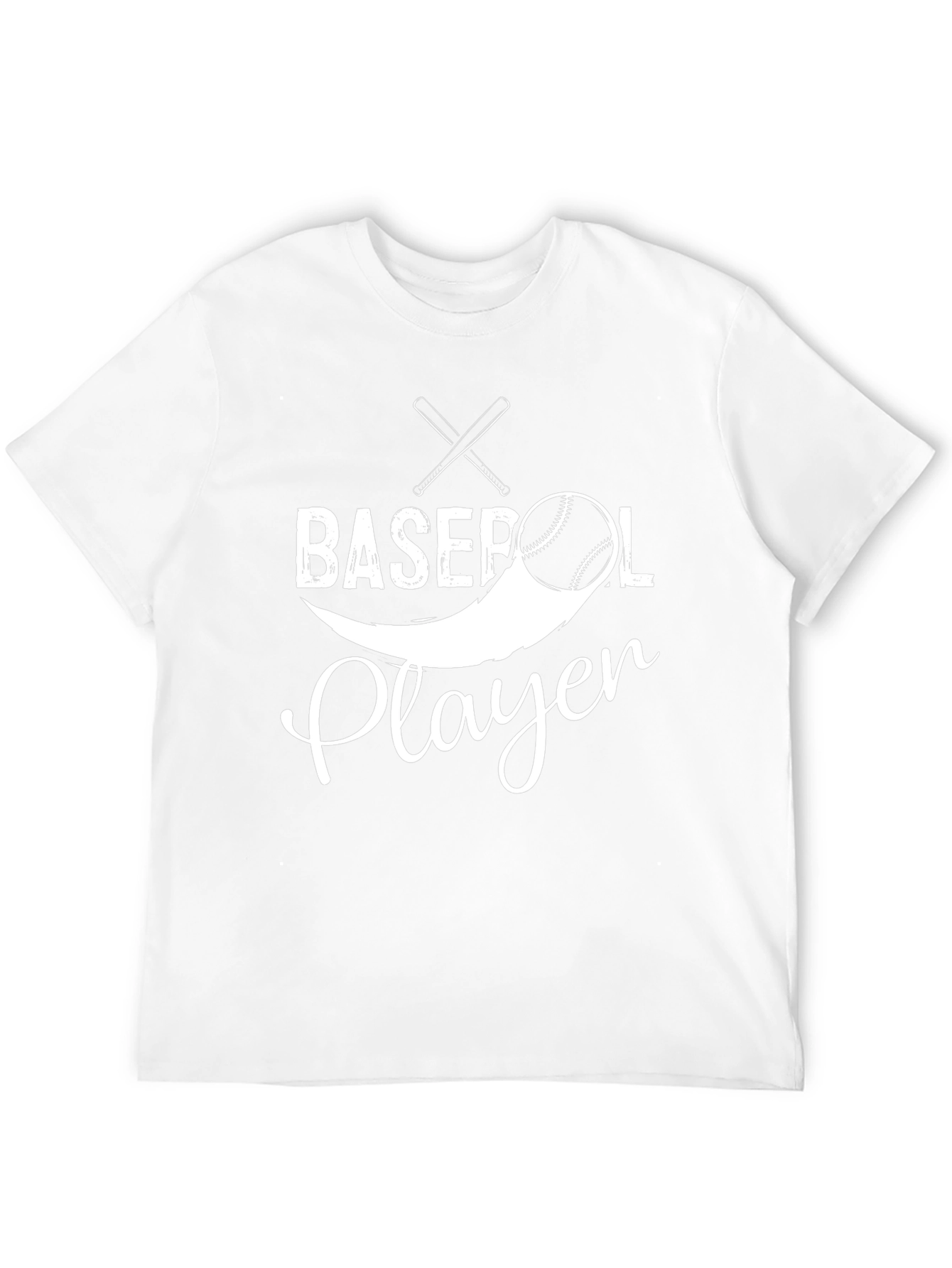 Baseball Player Graphic Tee - Black Cotton T-Shirt