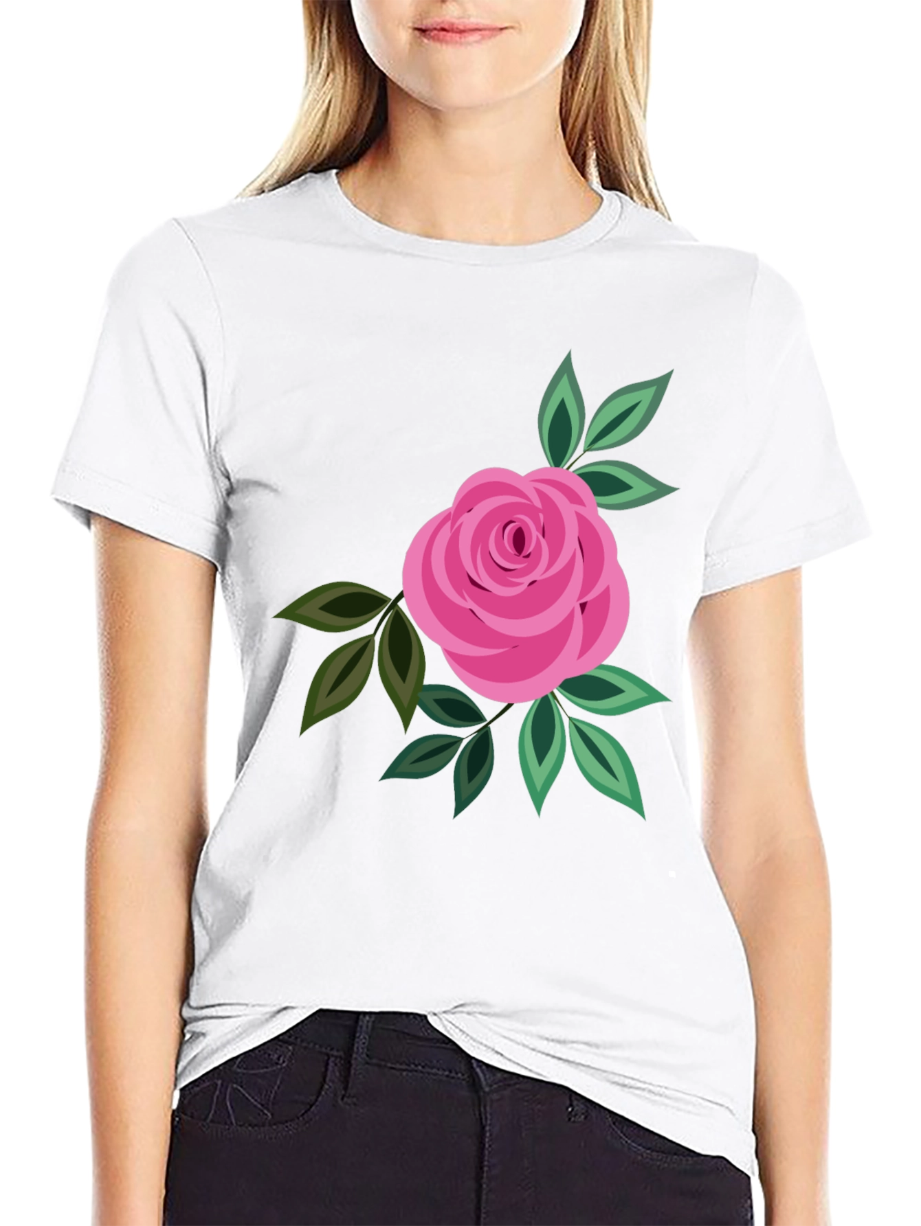 Floral Rose Graphic Print Mens T-Shirt