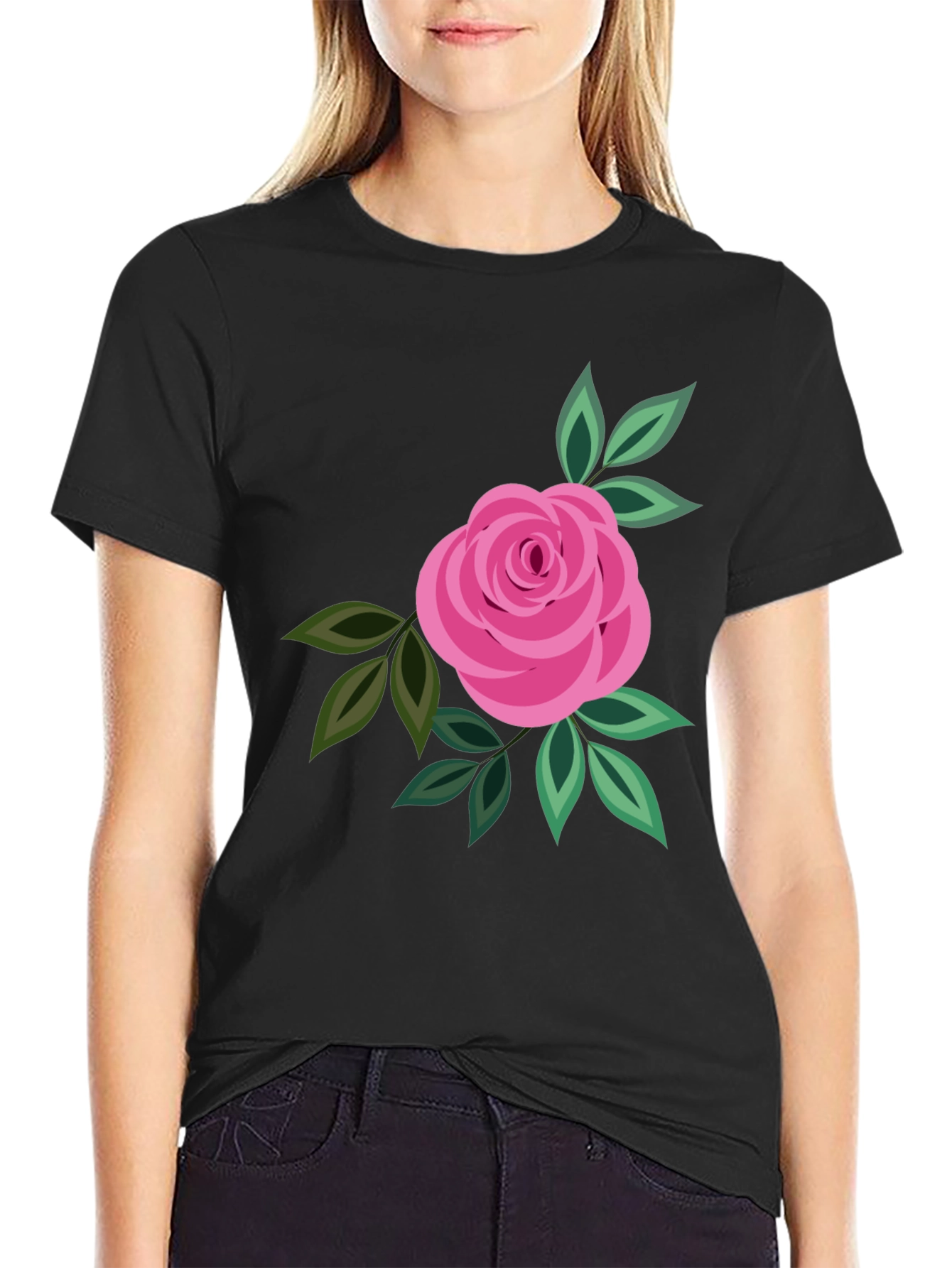 Floral Rose Graphic Print Mens T-Shirt