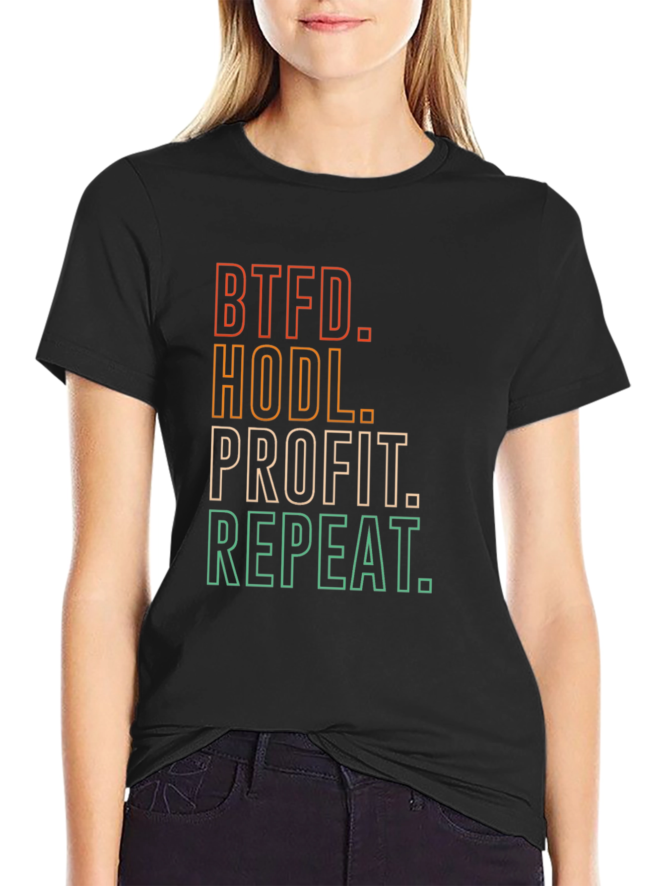 BTFD HODL Profit Repeat Black T-Shirt