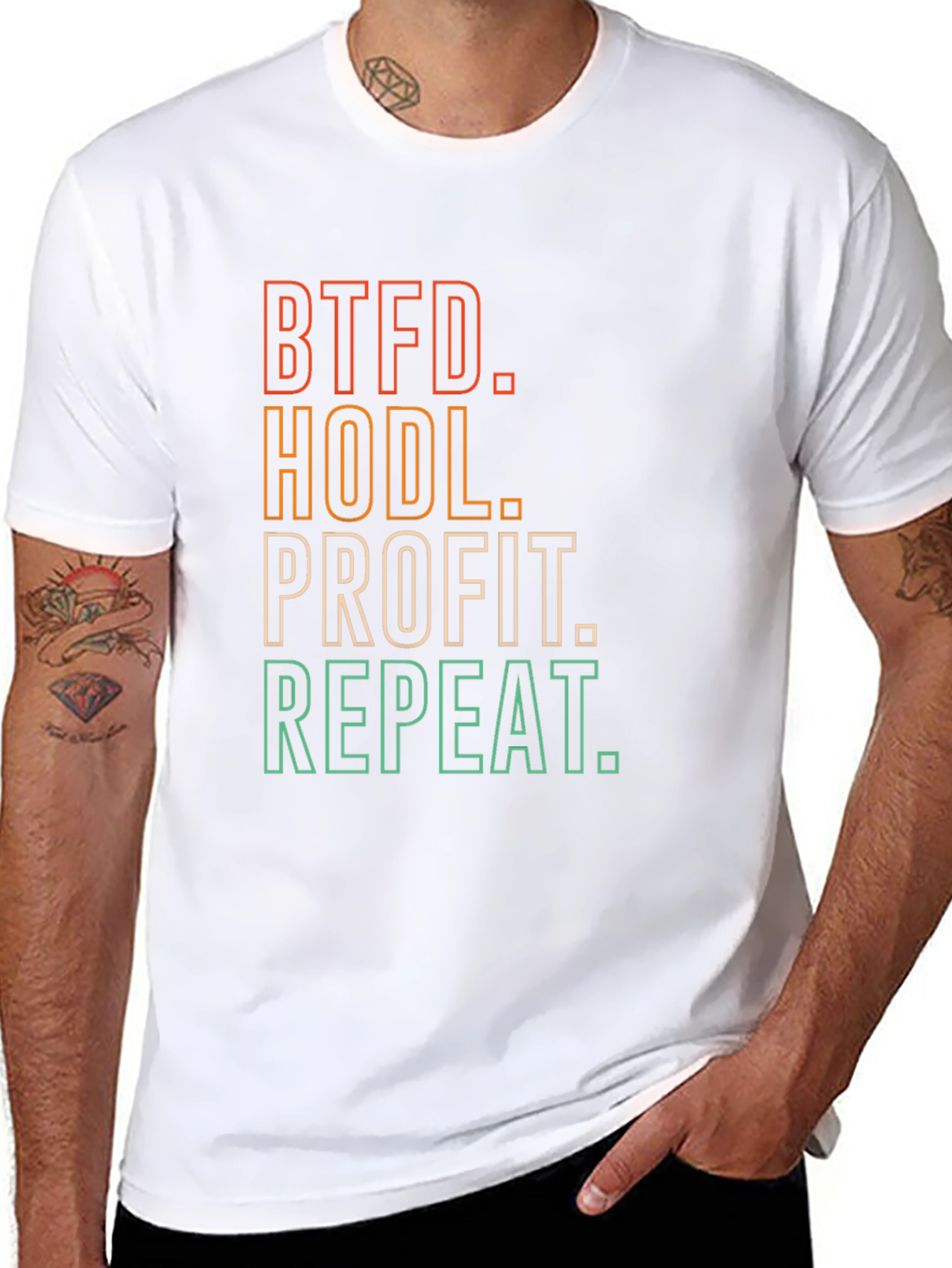 BTFD HODL Profit Repeat Black T-Shirt