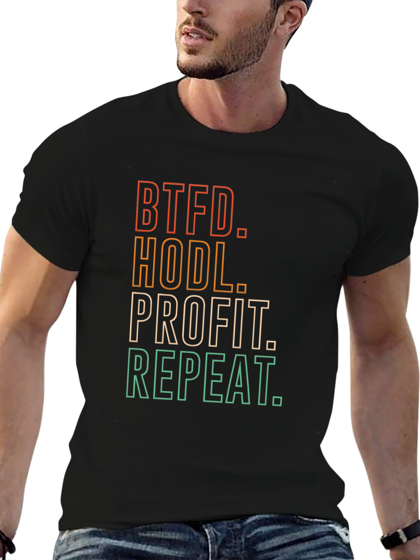 BTFD HODL Profit Repeat Black T-Shirt