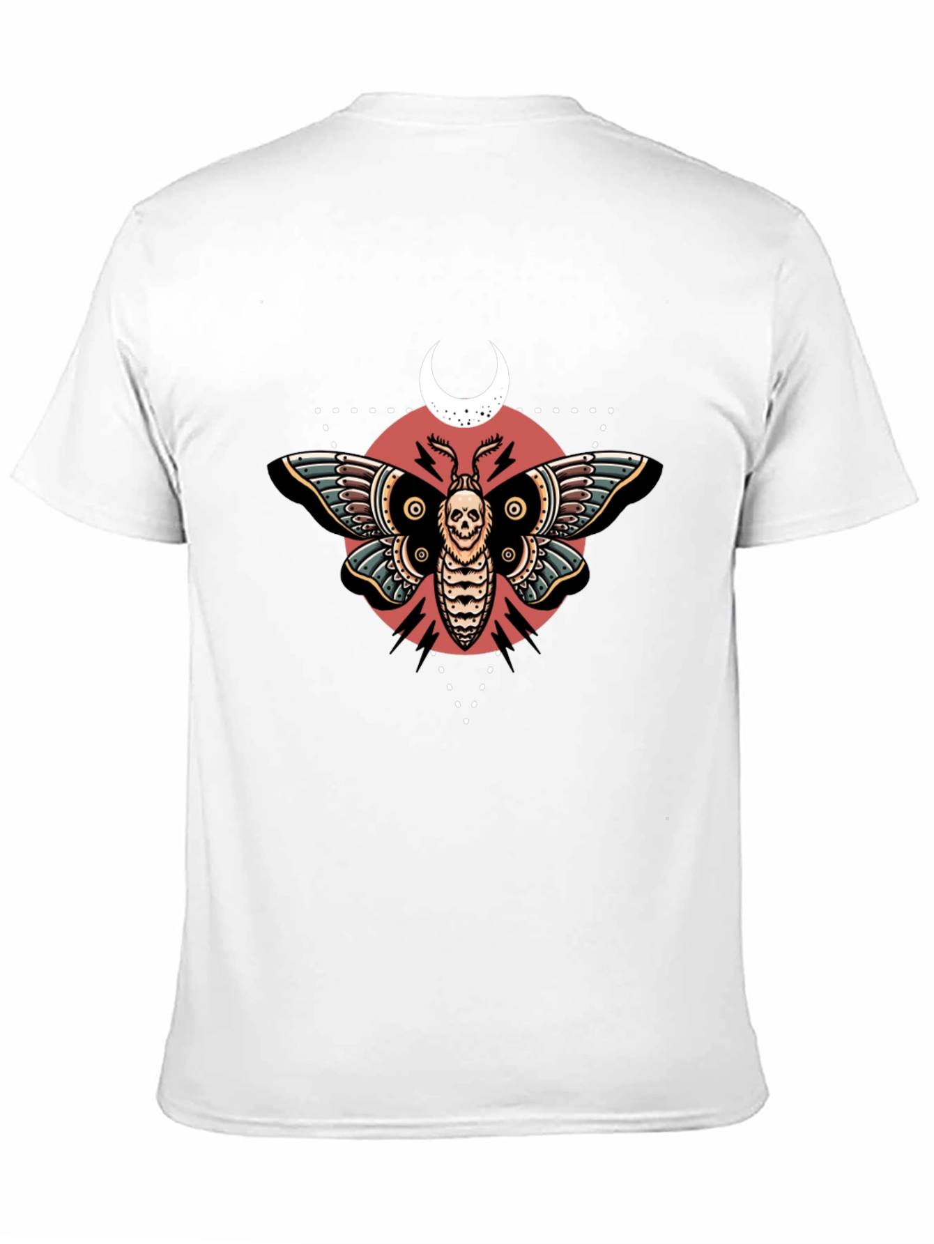 Skull Moth Graphic Tee - Black Cotton T-Shirt