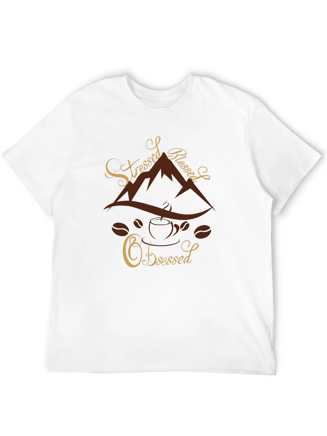 Stressed Blessed Coffee Obsessed Graphic Tee