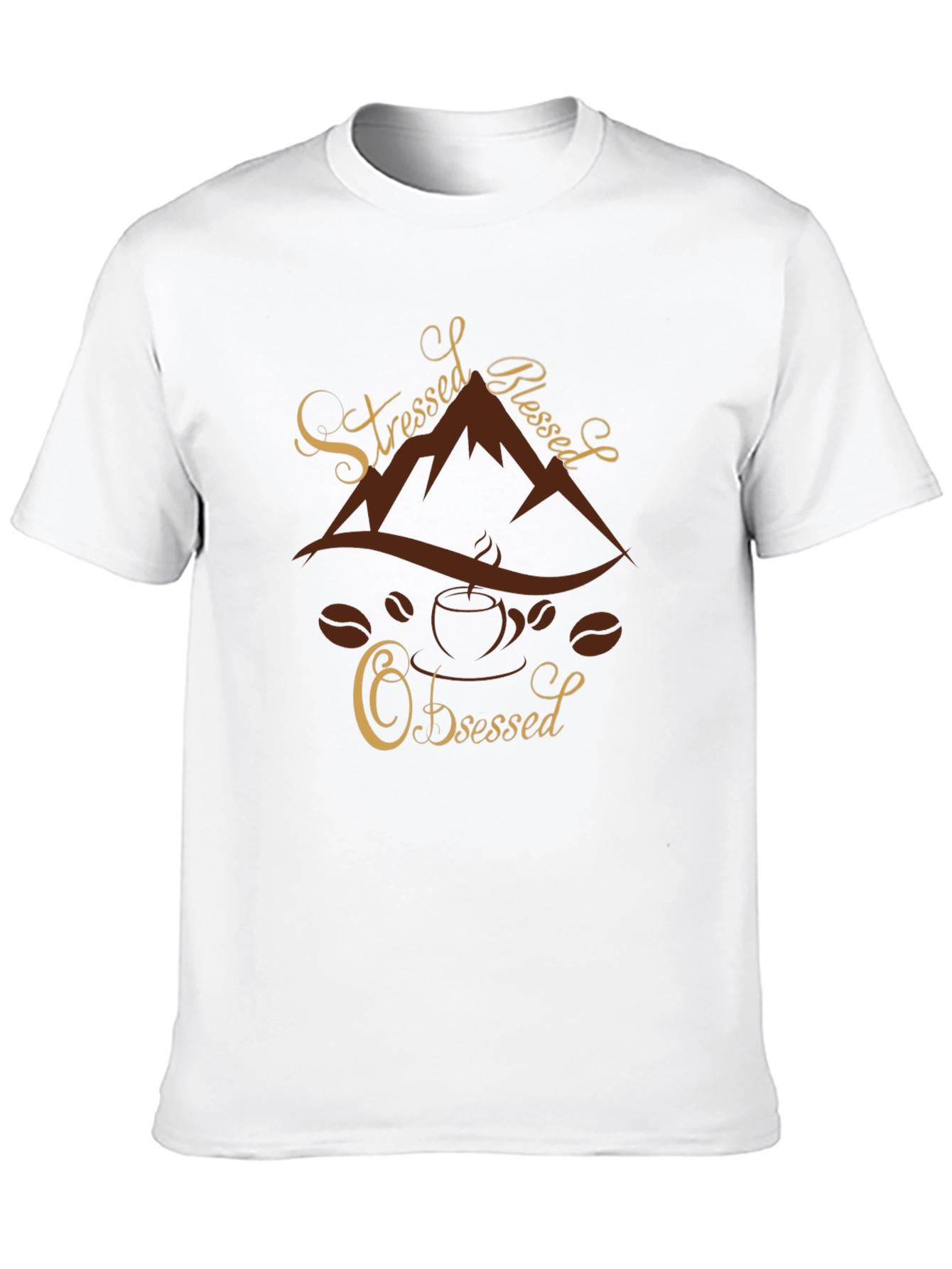 Stressed Blessed Coffee Obsessed Graphic Tee
