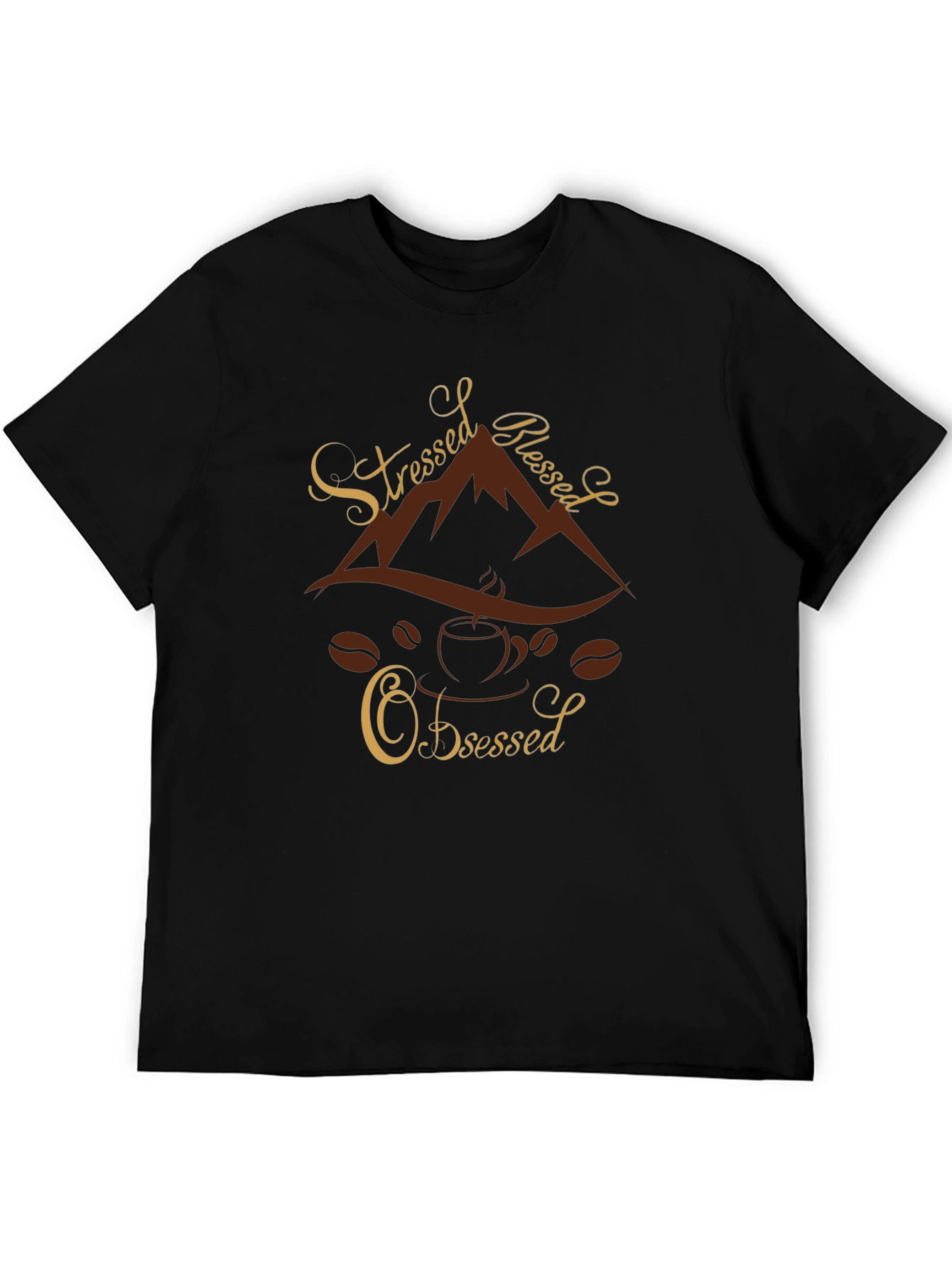 Stressed Blessed Coffee Obsessed Graphic Tee