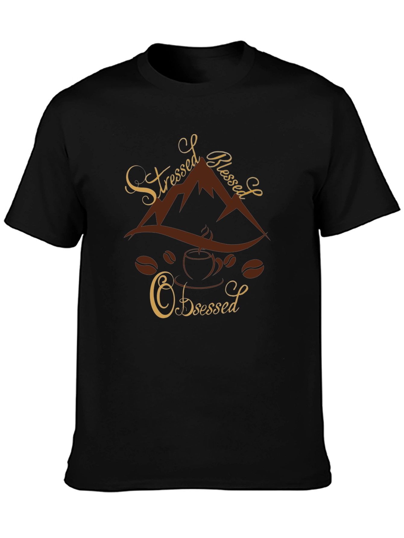 Stressed Blessed Coffee Obsessed Graphic Tee