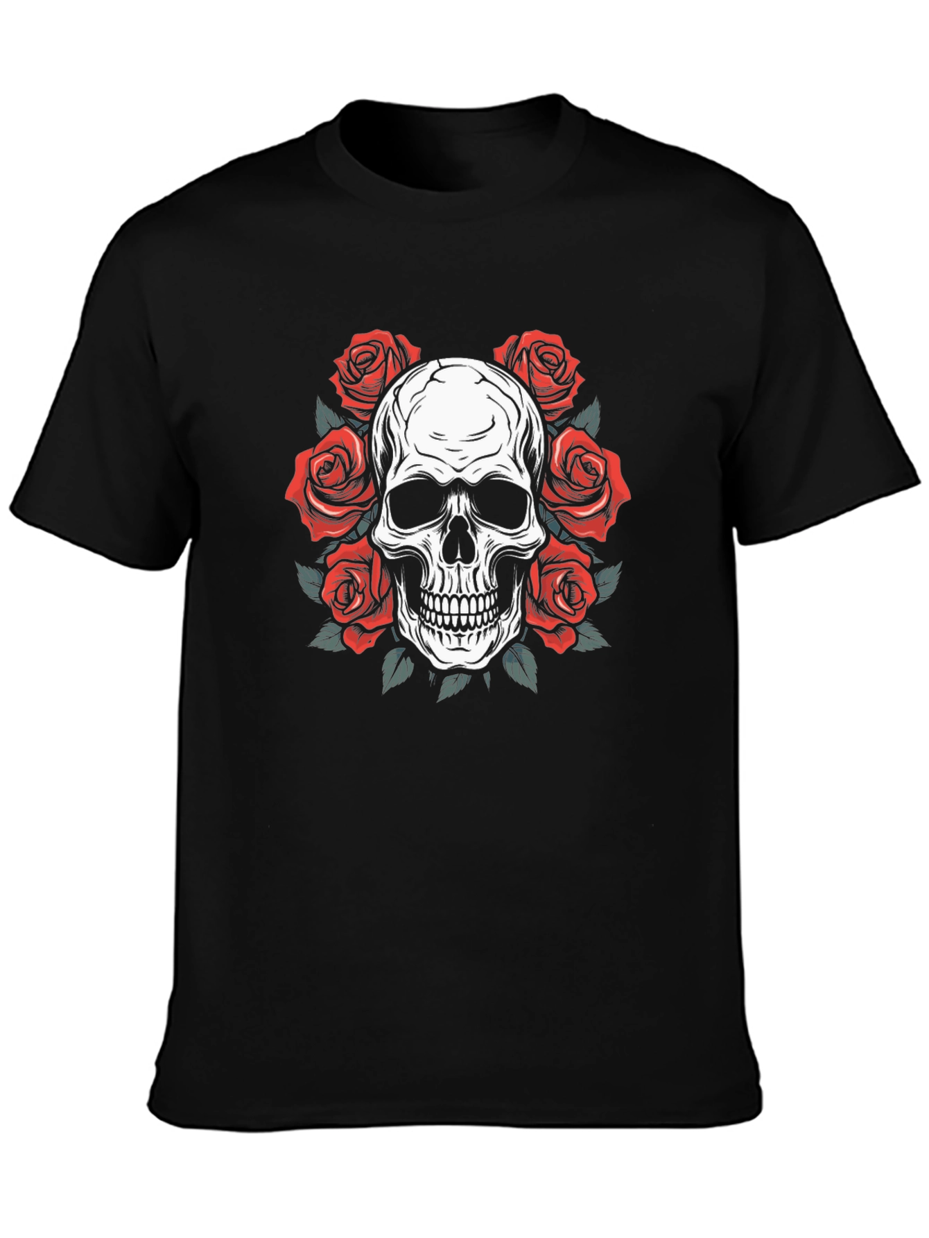 Skull & Roses Graphic Tee - Rocker Style