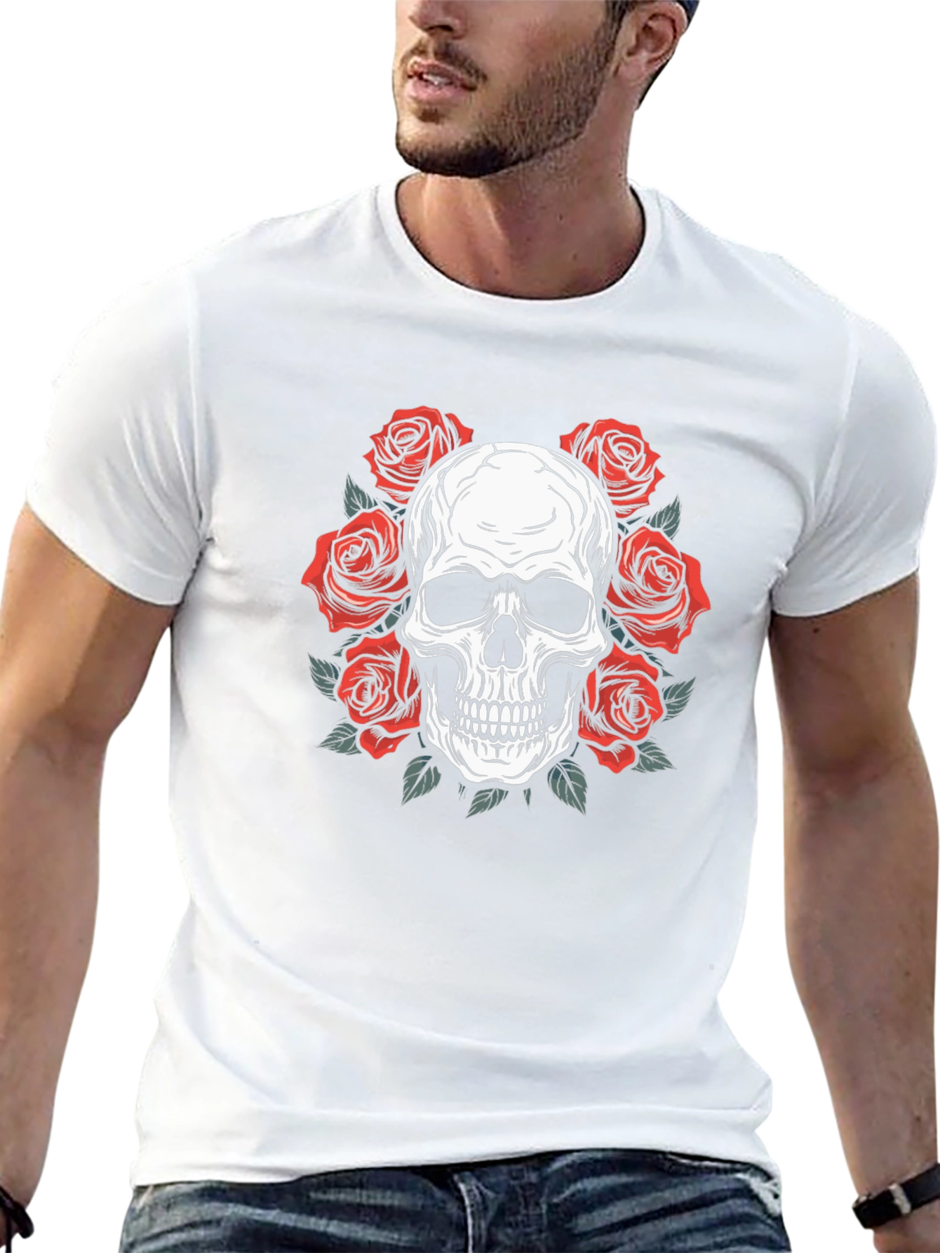 Skull & Roses Graphic Tee - Rocker Style