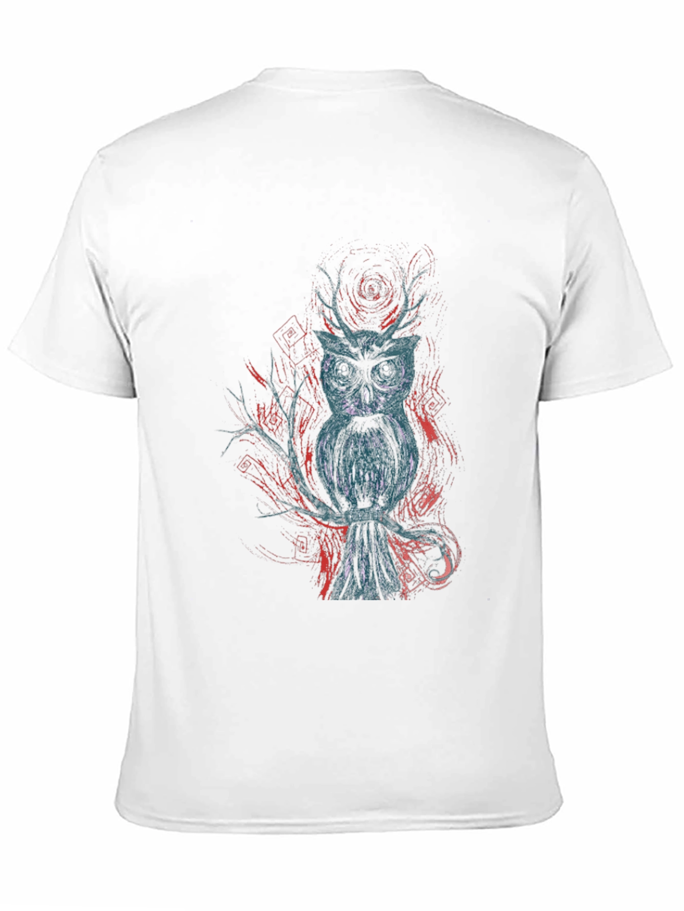 Owl Graphic Print Black T-Shirt
