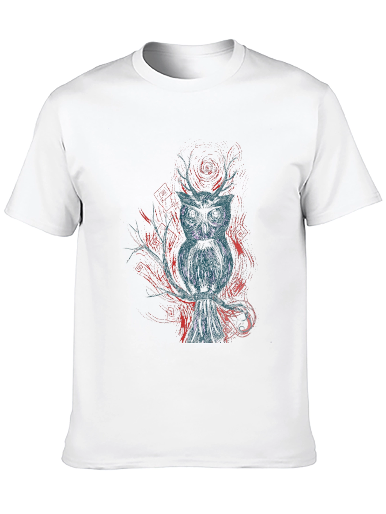 Owl Graphic Print Black T-Shirt