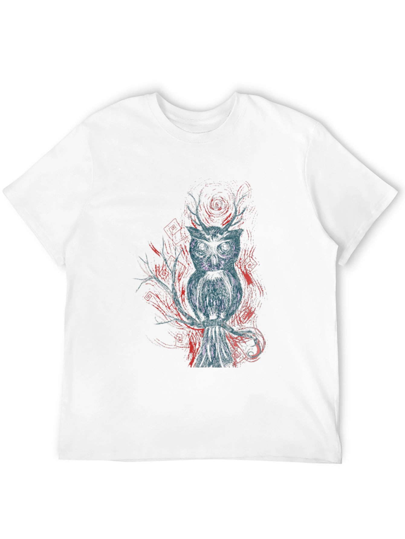 Owl Graphic Print Black T-Shirt