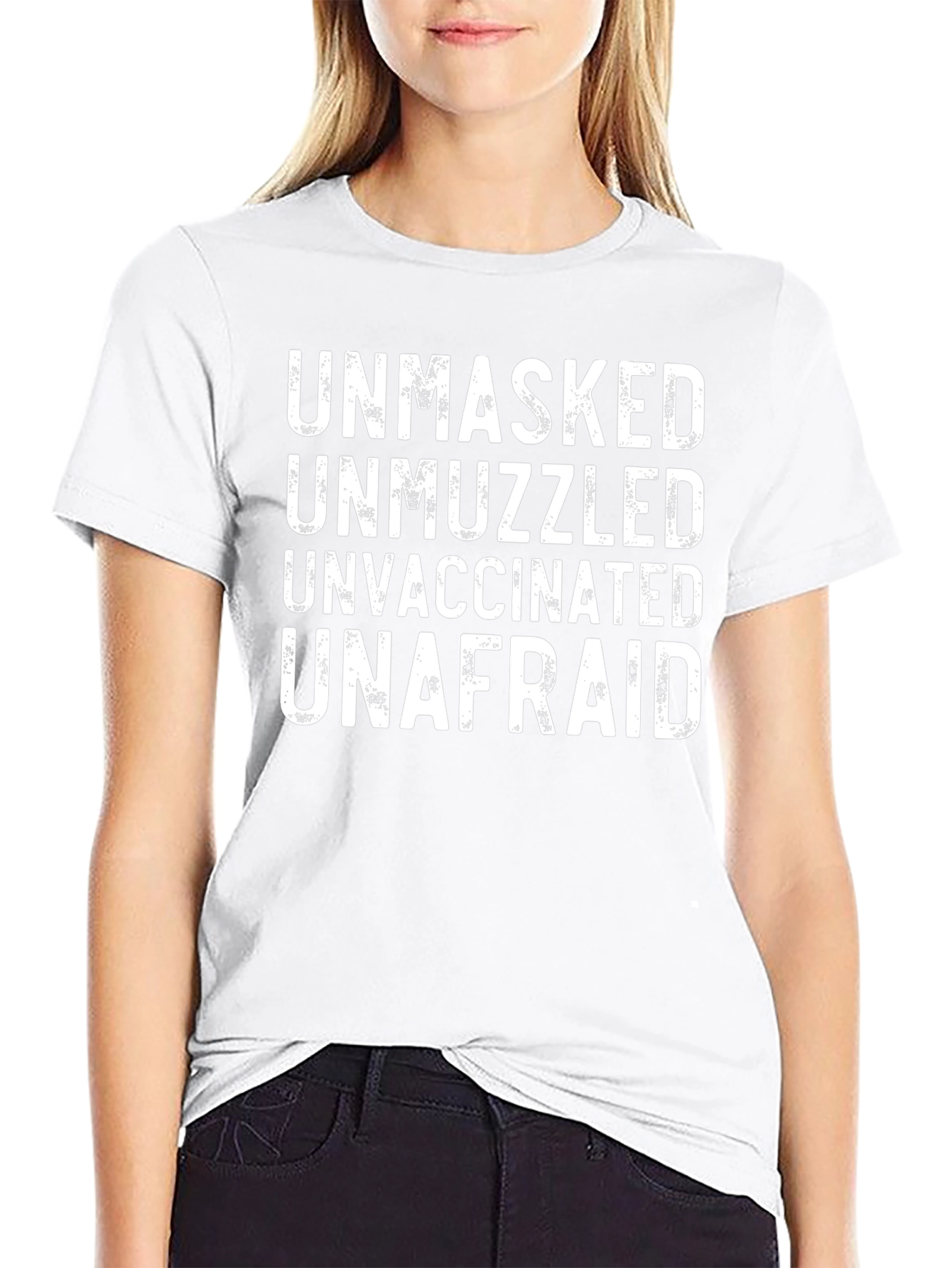 Unmasked Unmuzzled Unvaccinated Unafraid T-Shirt