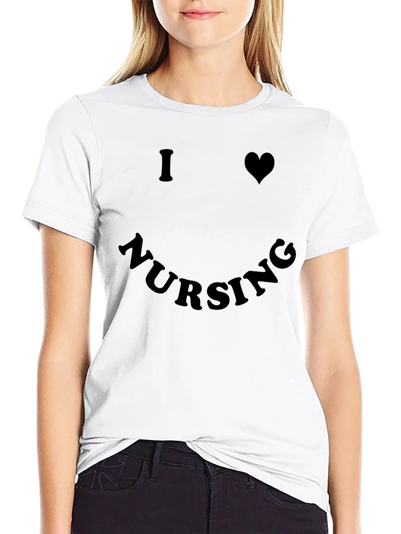 I Heart Nursing Tee - Black