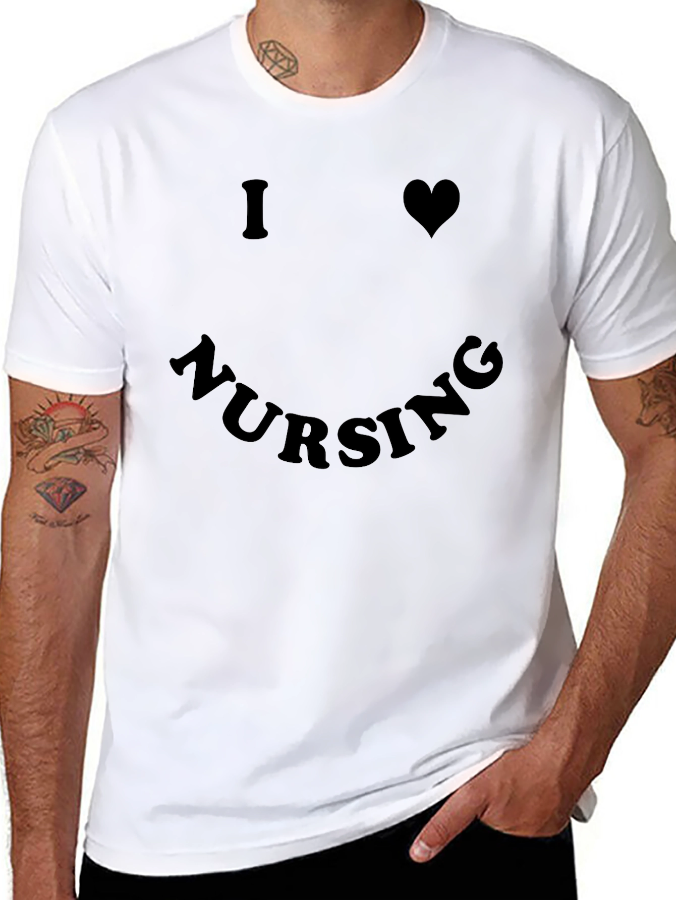I Heart Nursing Tee - Black