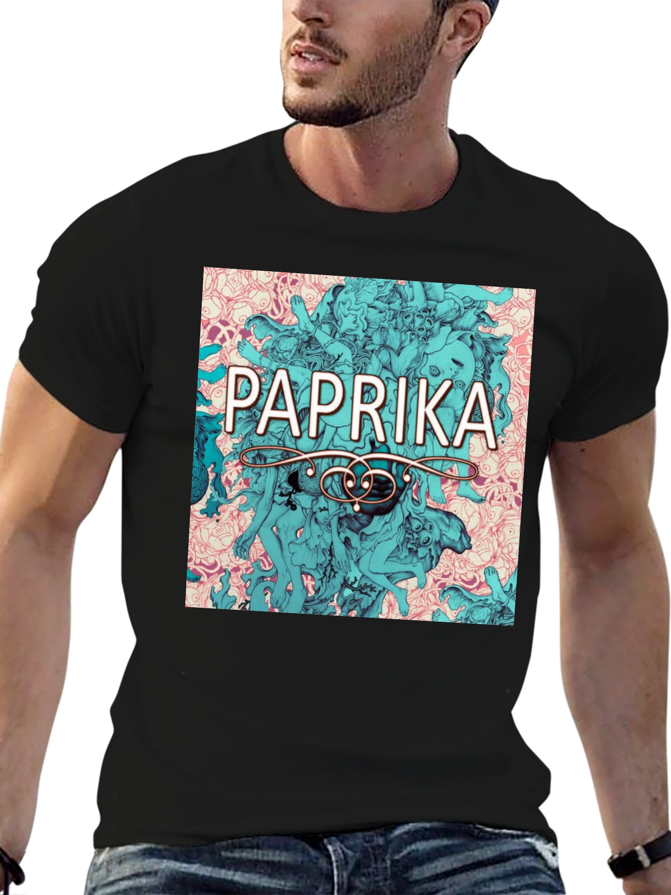 Paprika Anime Graphic Tee - Stylish Black T-Shirt