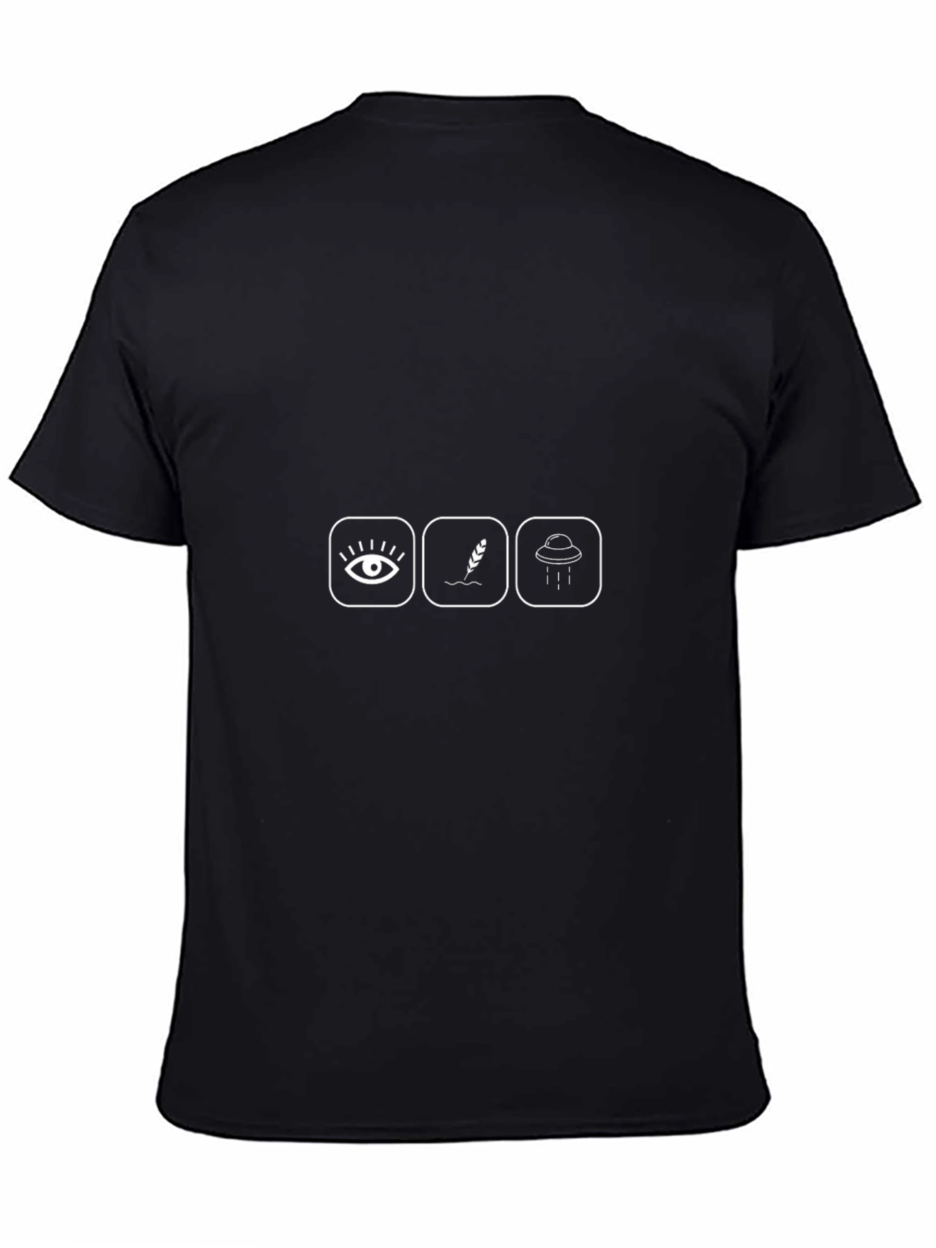 Eye Crop Circle UFO Black T-Shirt