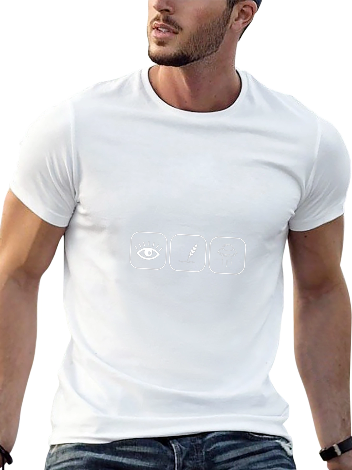 Eye Crop Circle UFO Black T-Shirt