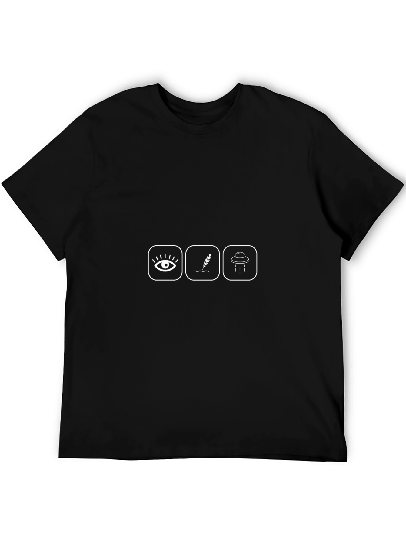 Eye Crop Circle UFO Black T-Shirt