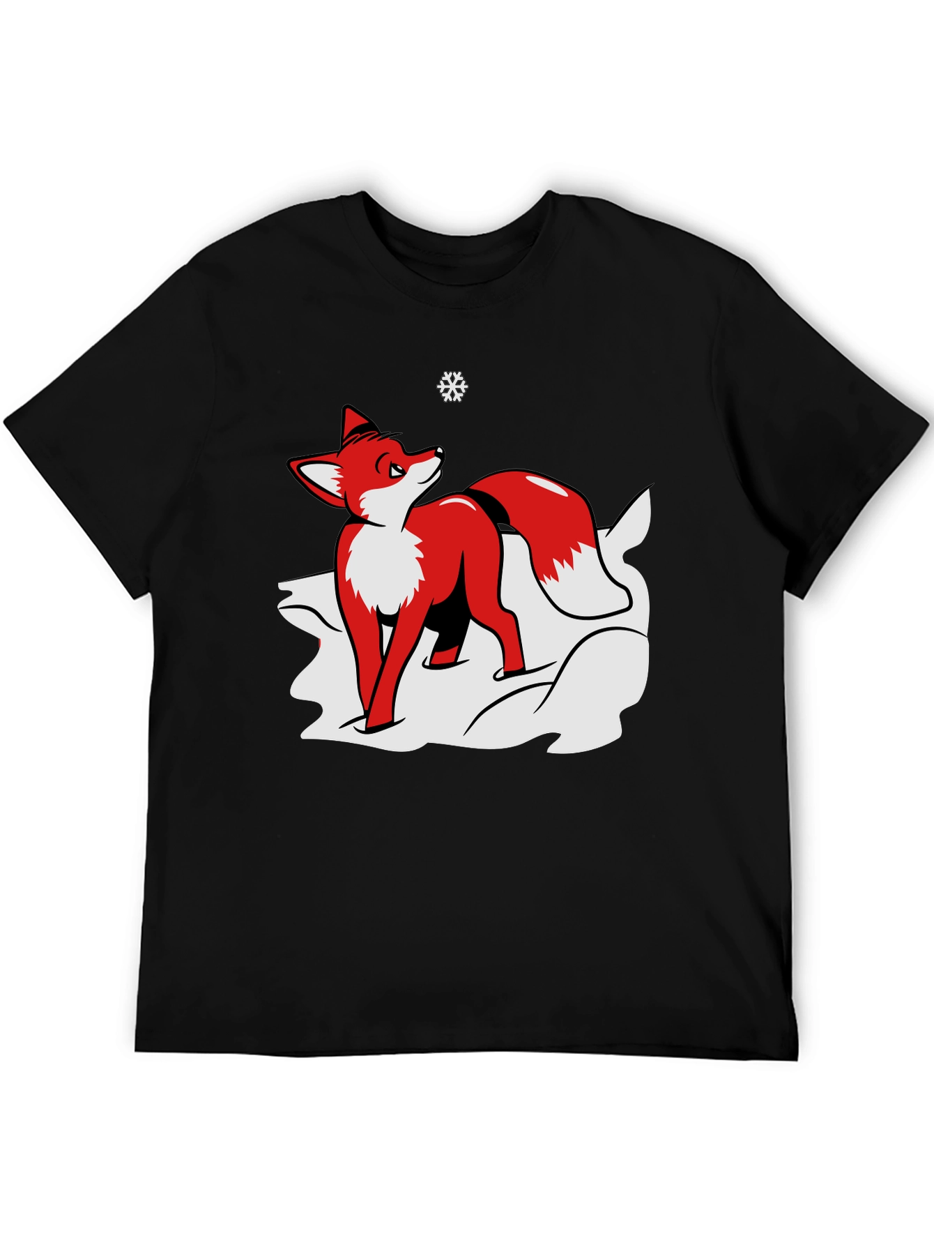 Fox in Snow Graphic Tee - Black